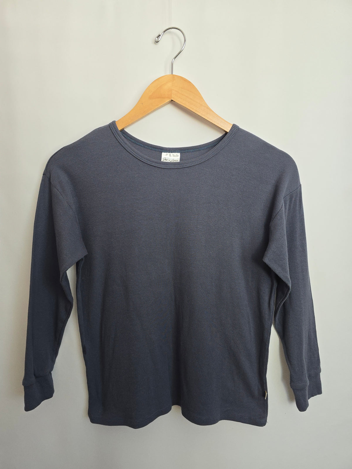 Jax & Lennon Ribbed Blue Long Sleeve Shirt • Youth Medium 8-9 years