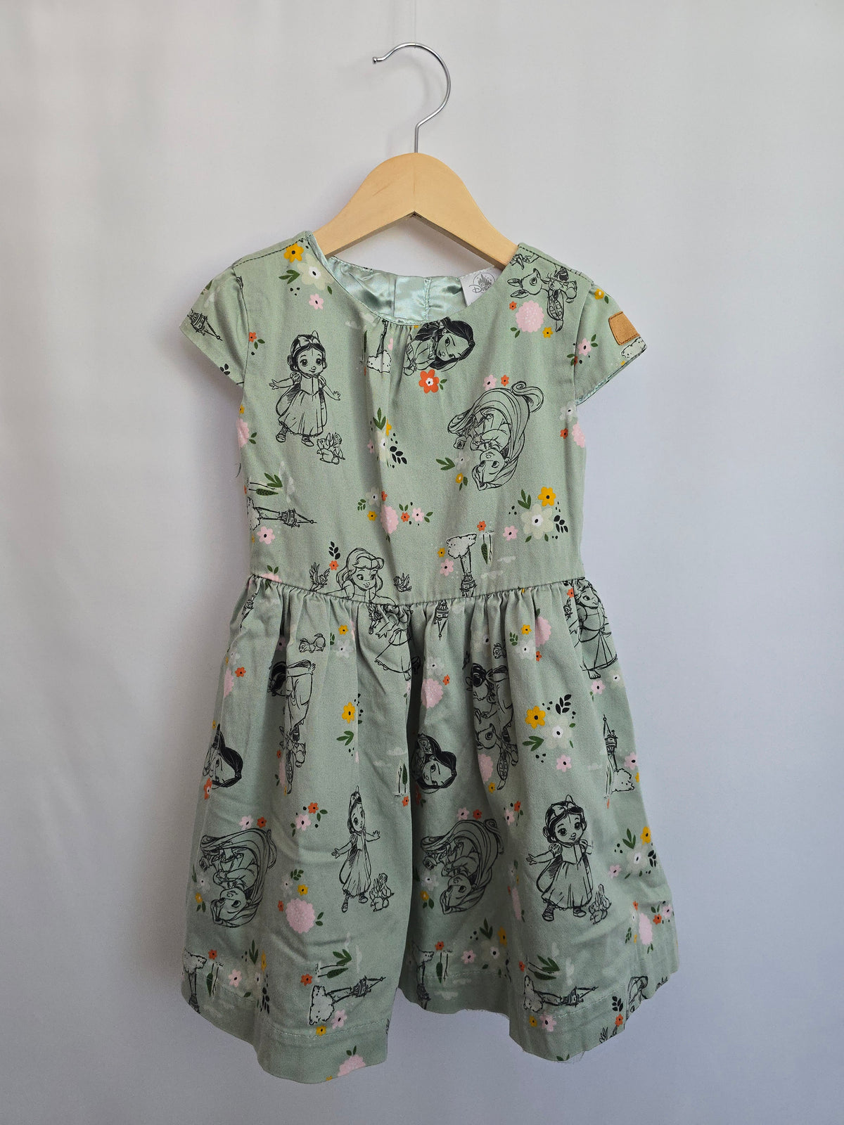 Disney Parks Mint Floral Disney Character Dress • 4 years