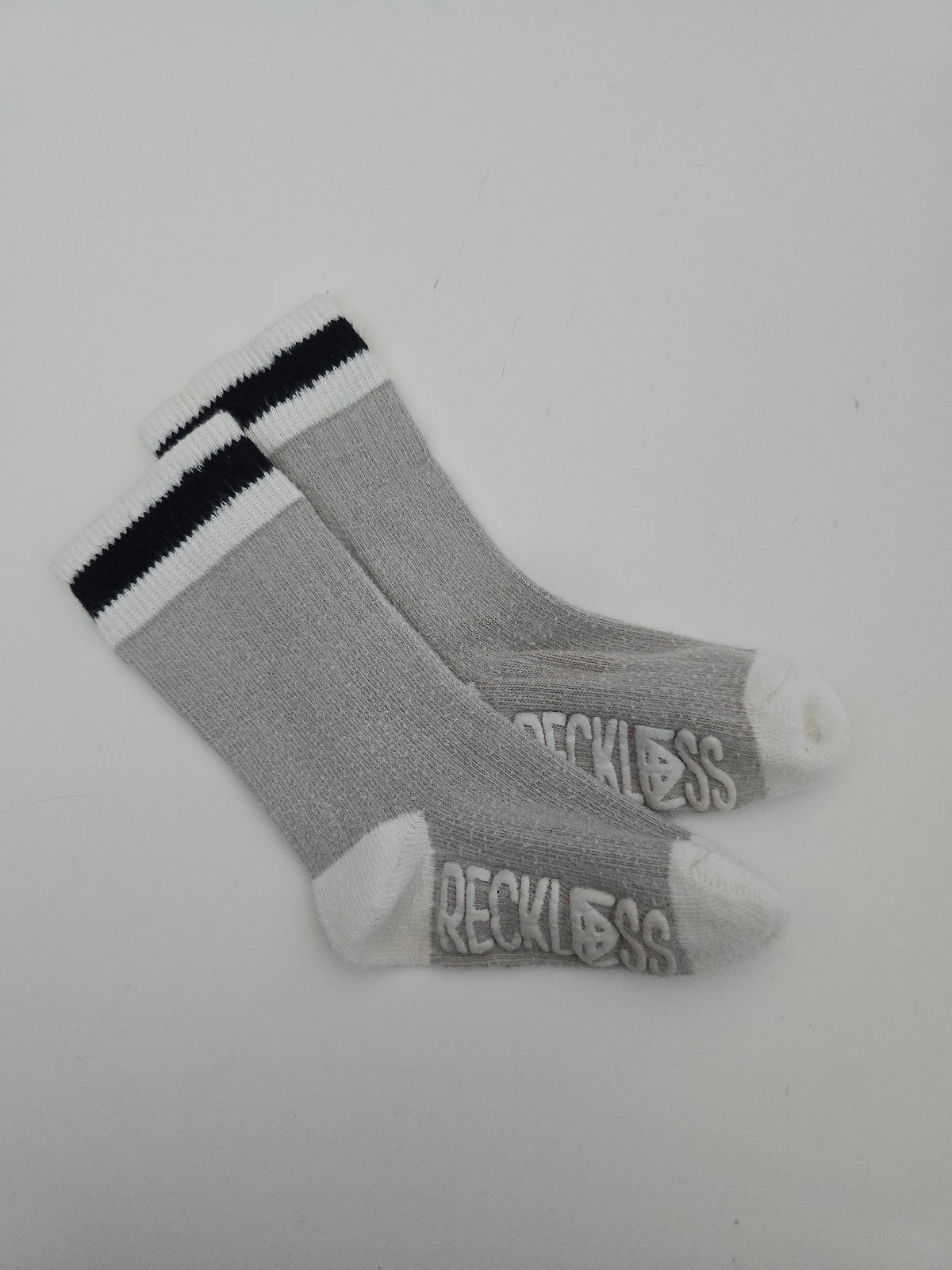 Reckless Wonder Kids Crew Socks Black Line • 2-4 years
