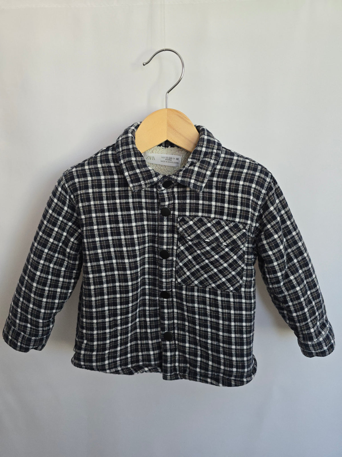 Zara Plaid Sherpa Shacket • 18-24 months
