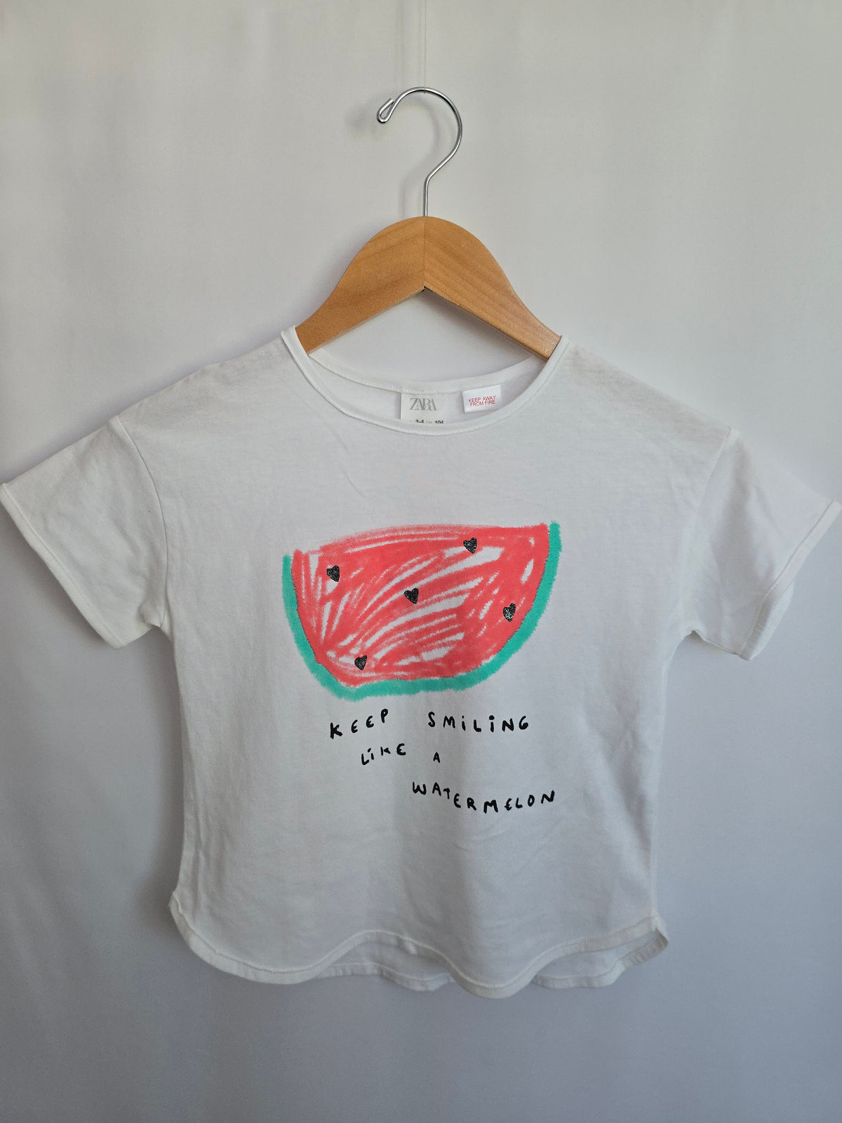 NEW Zara Keep Smiling Tee • 3-4 years
