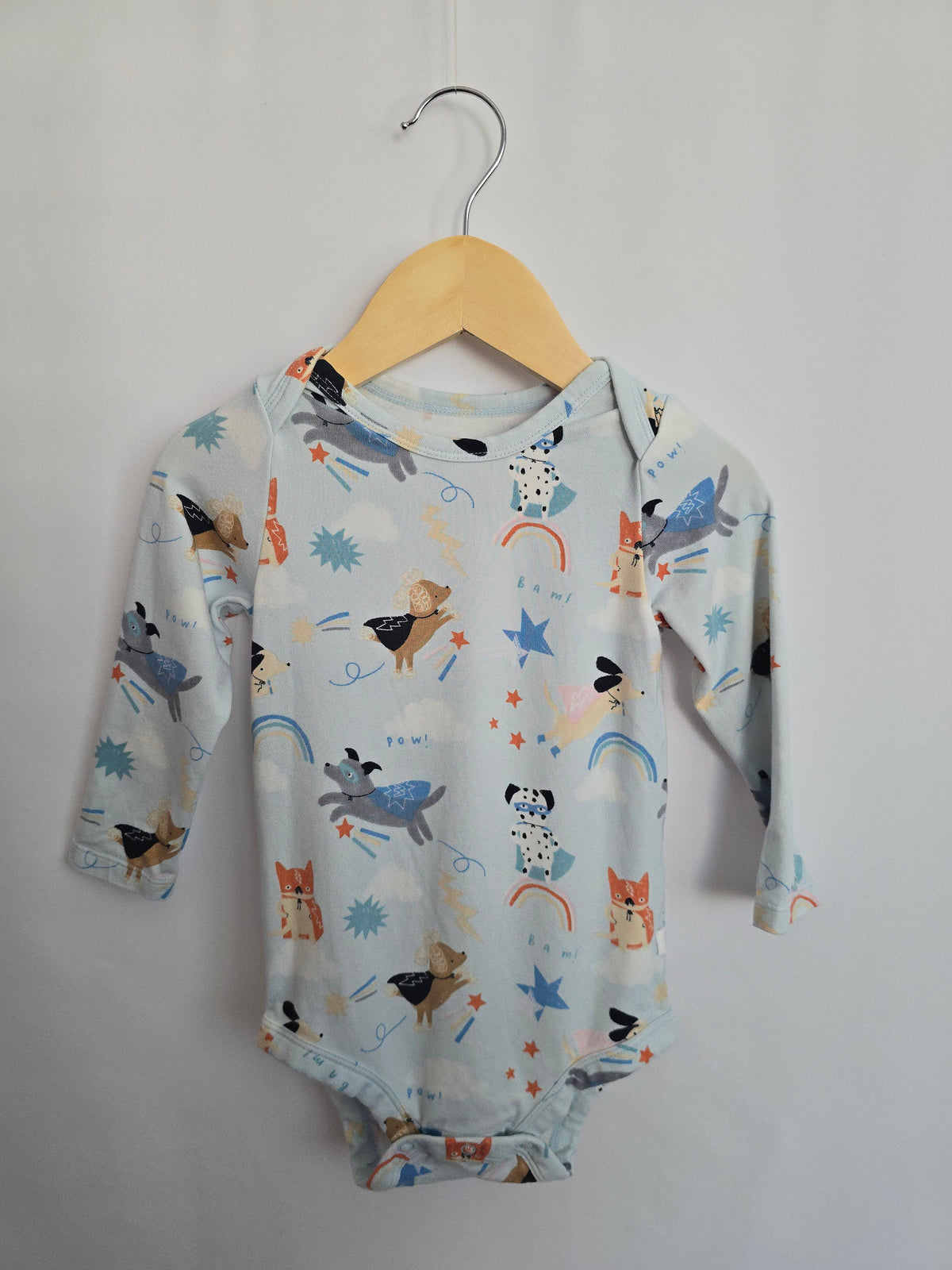 Loulou Lollipop Superdogs Long Sleeve Bodysuit • 12-18 months