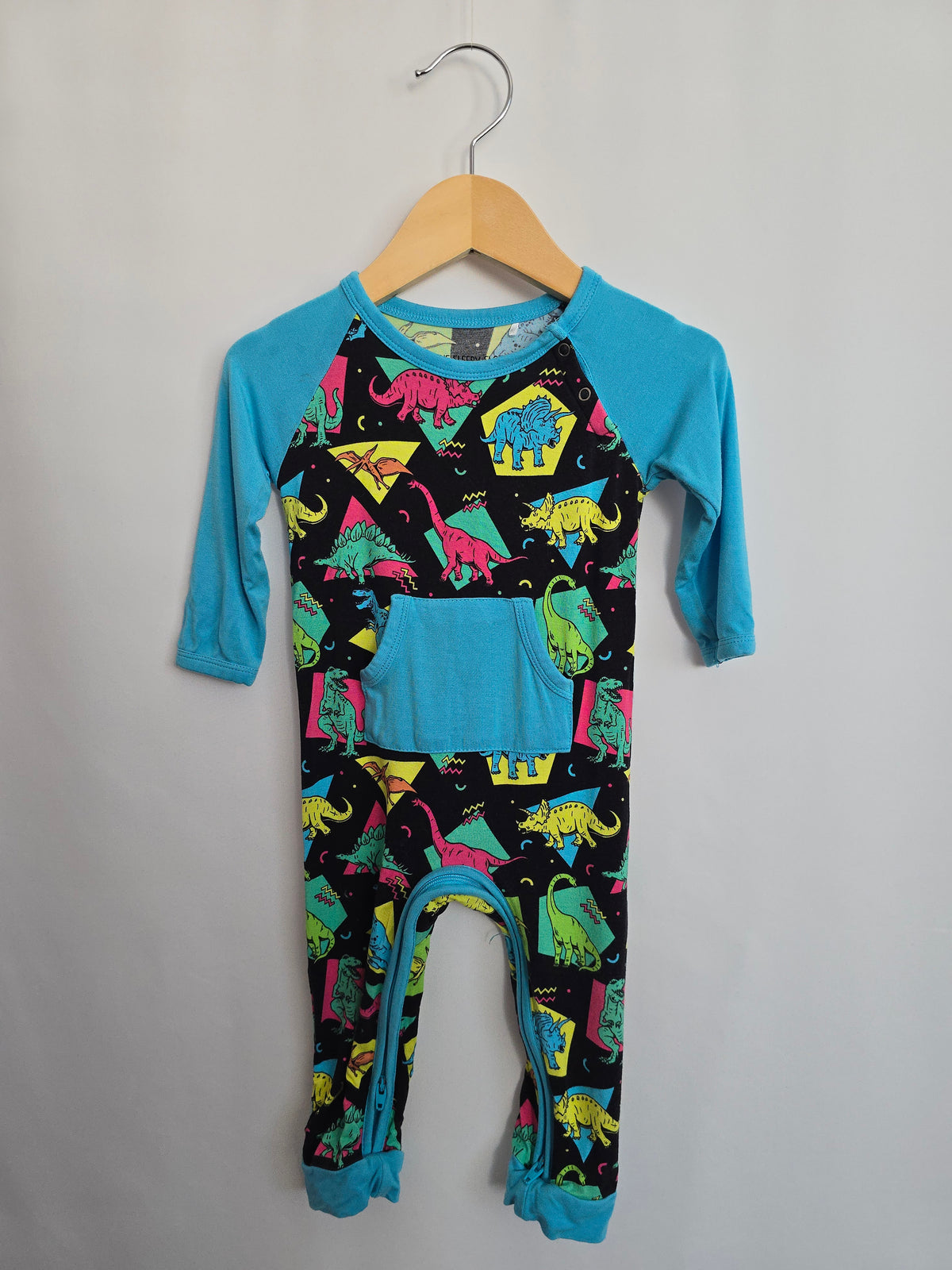 The Sleepy Sloth Retro Dinosaur Romper • 6-12 months