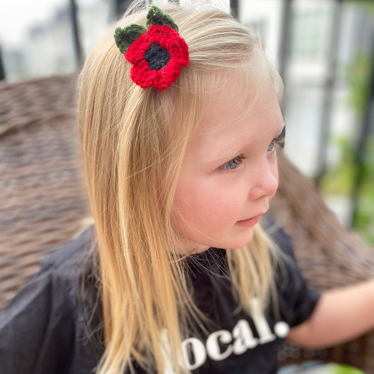 Crochet Poppy Hairclip