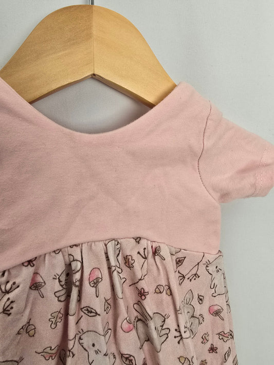 Grammies Girls Bunny Alleycat Romper *stain* • 9-12 months