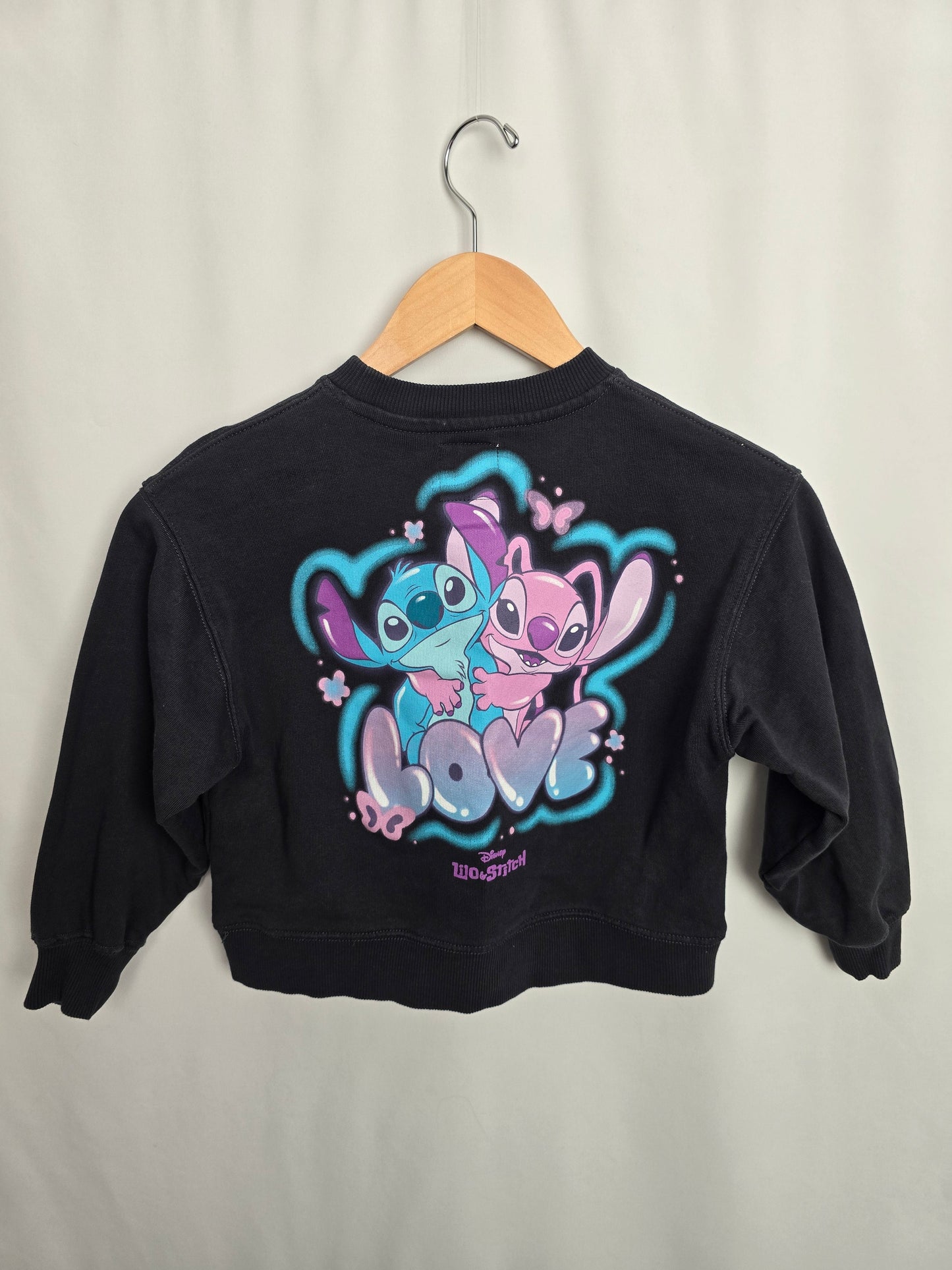 Zara Disney Stitch Crop Sweater • 8-9 years