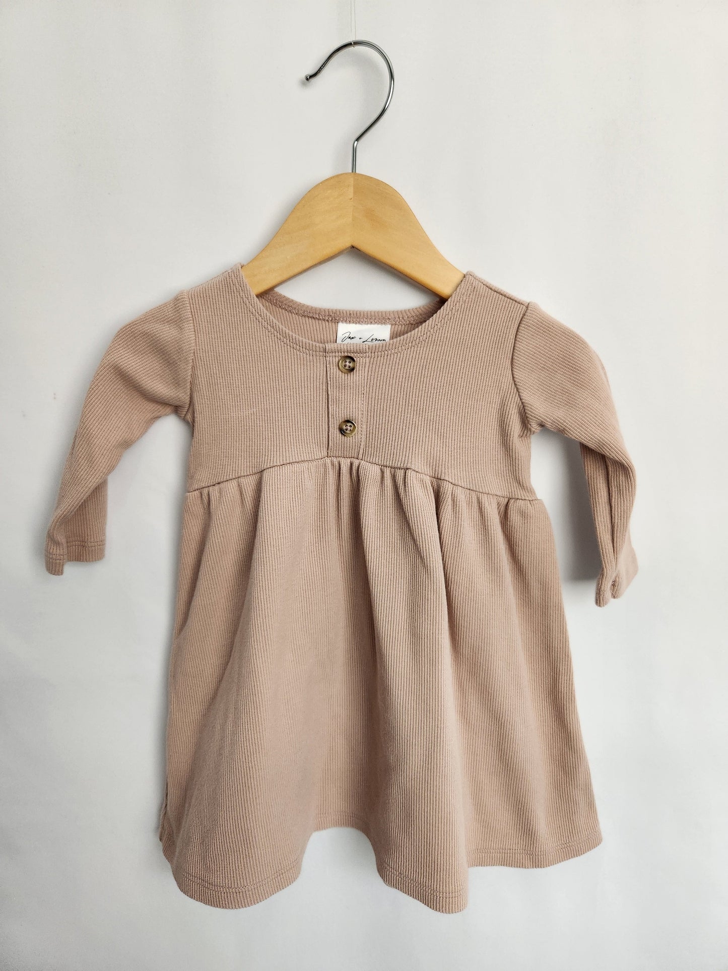 Jax & Lennon Blush Ribbed Twirl Dress • 0-6 months