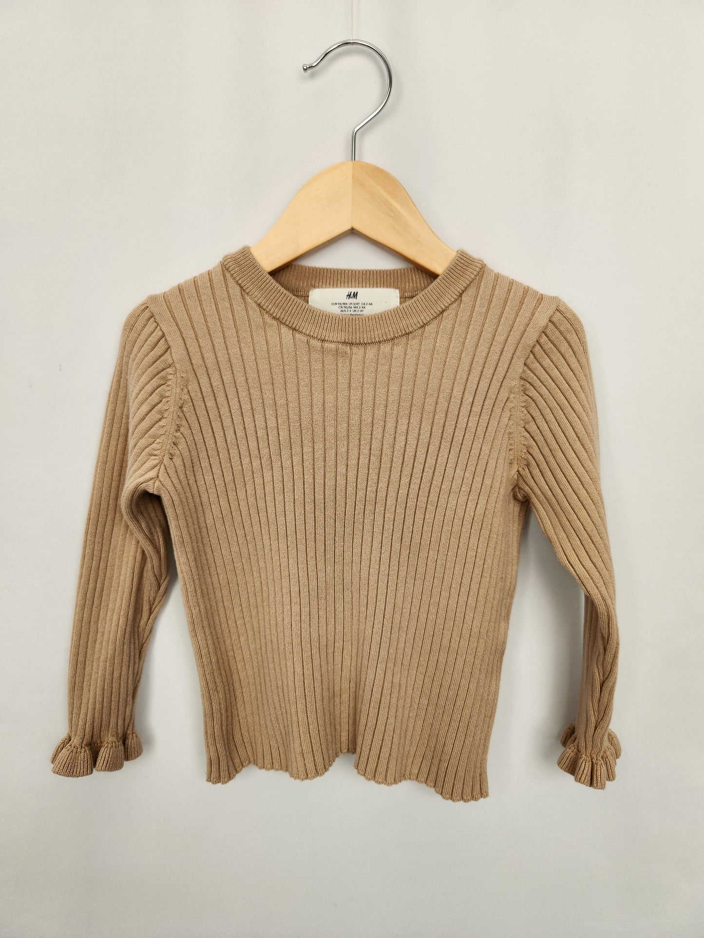 H&M Tan Dainty Sweater • 2-4 years