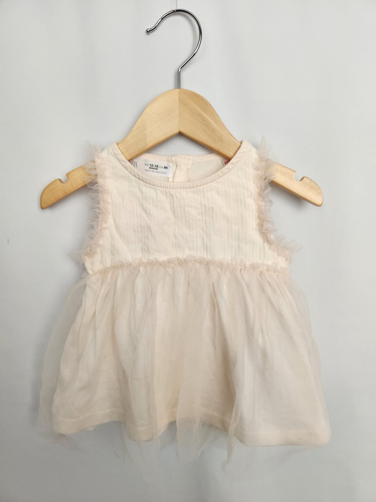 Zara Cream Tulle Peplum Tank • 12-18 months