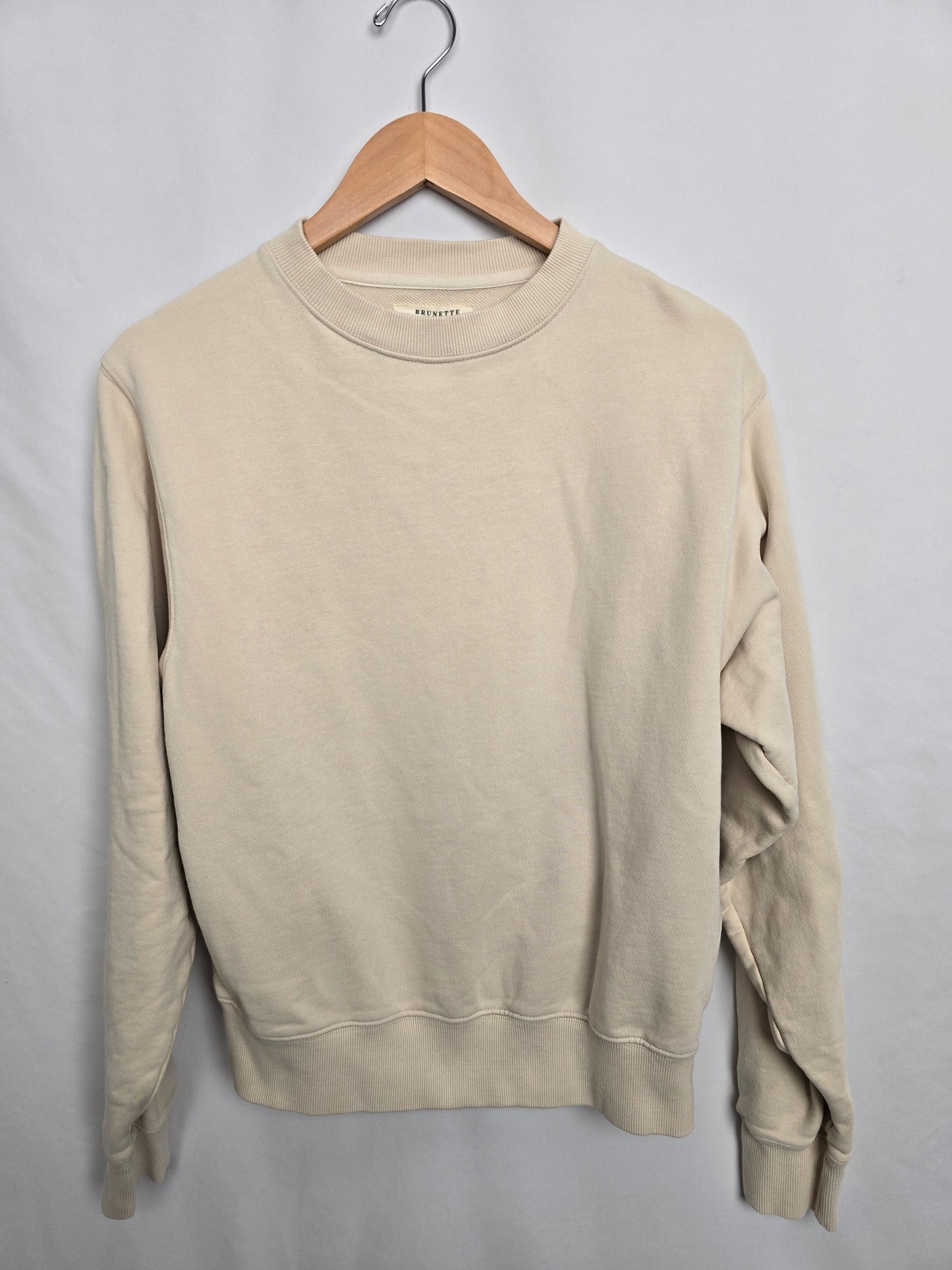 Brunette The Label Cream Crewneck • X-small/Small