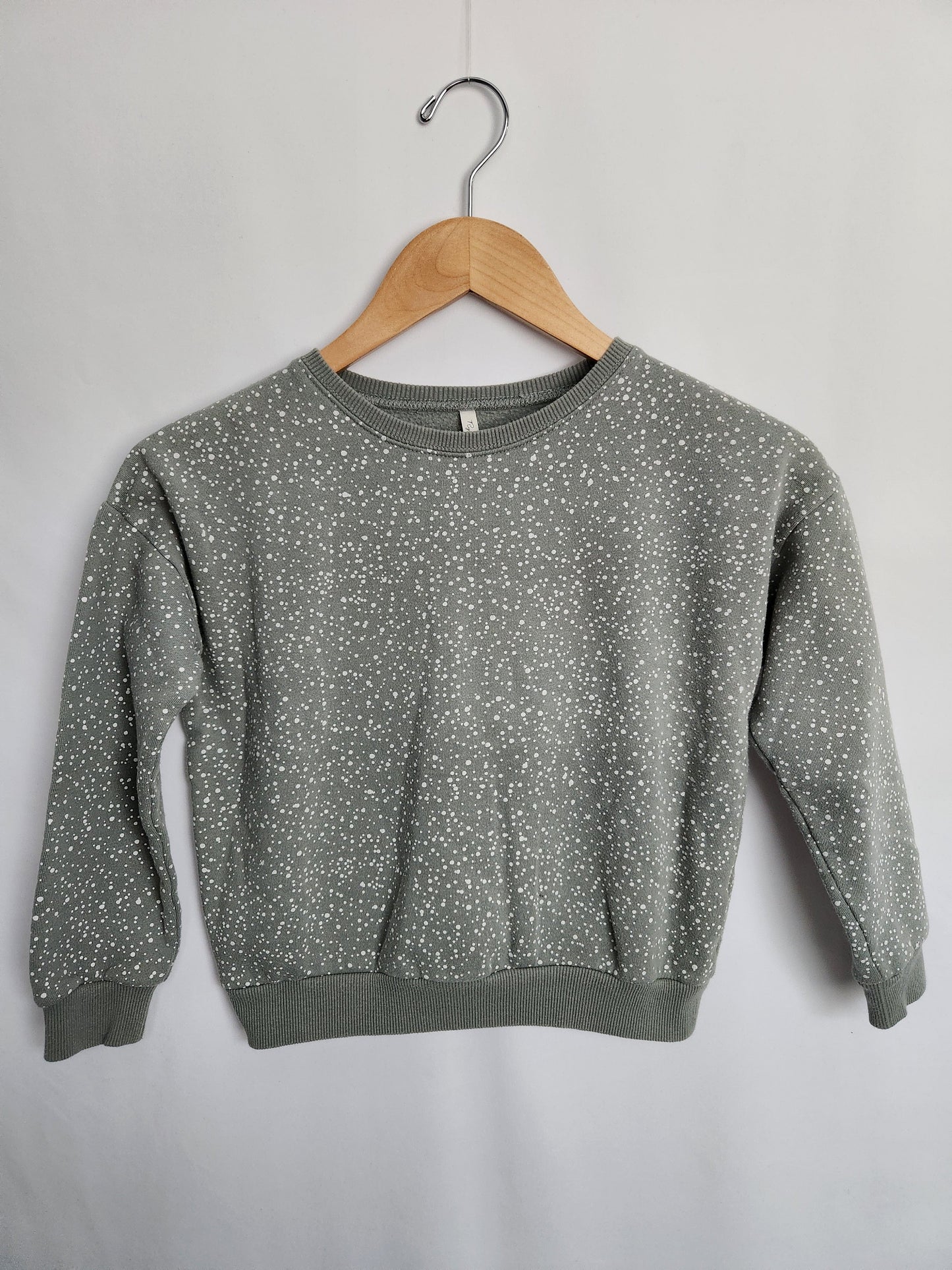 Rylee + Cru Sage Speckled Crewneck • 8-9 years
