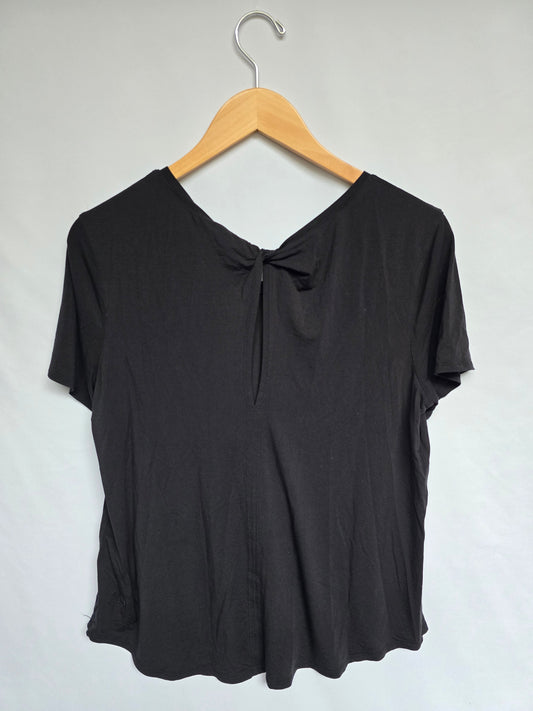 Lululemon Black Modal Silk Twist Back Tee • 6 Medium