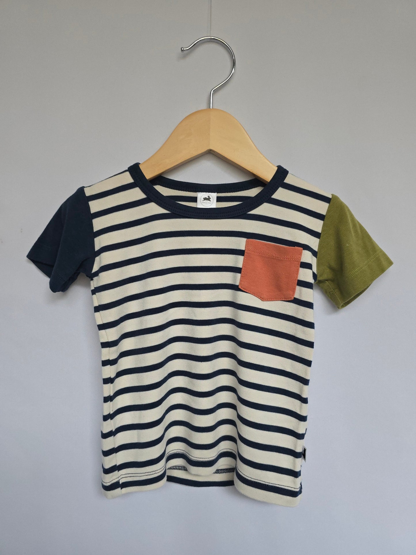 Little & Lively Color Block Stripe Tee • 6-12 months