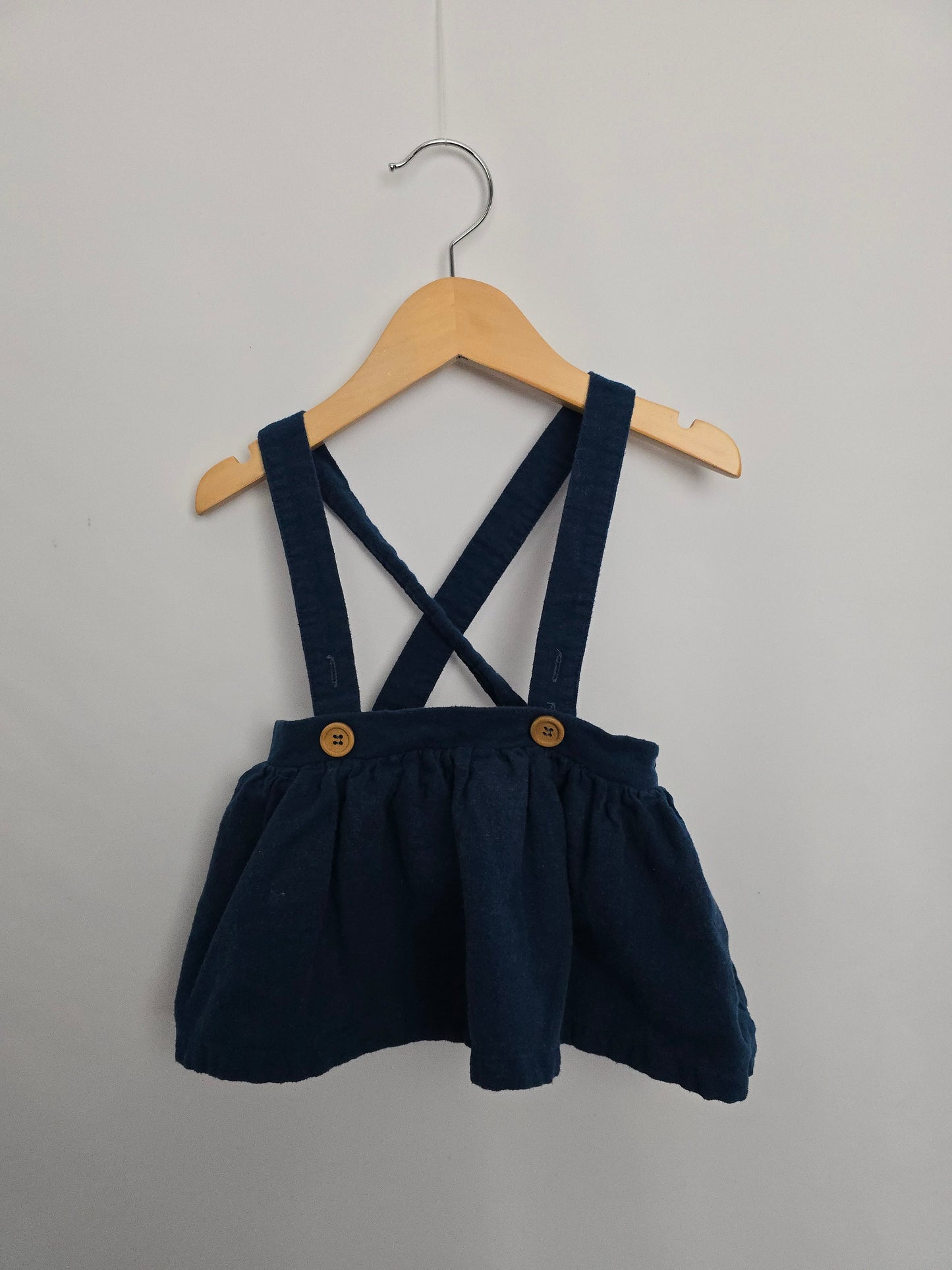 Hazel & Leone Peacock Pinafore Skirt • 12 months