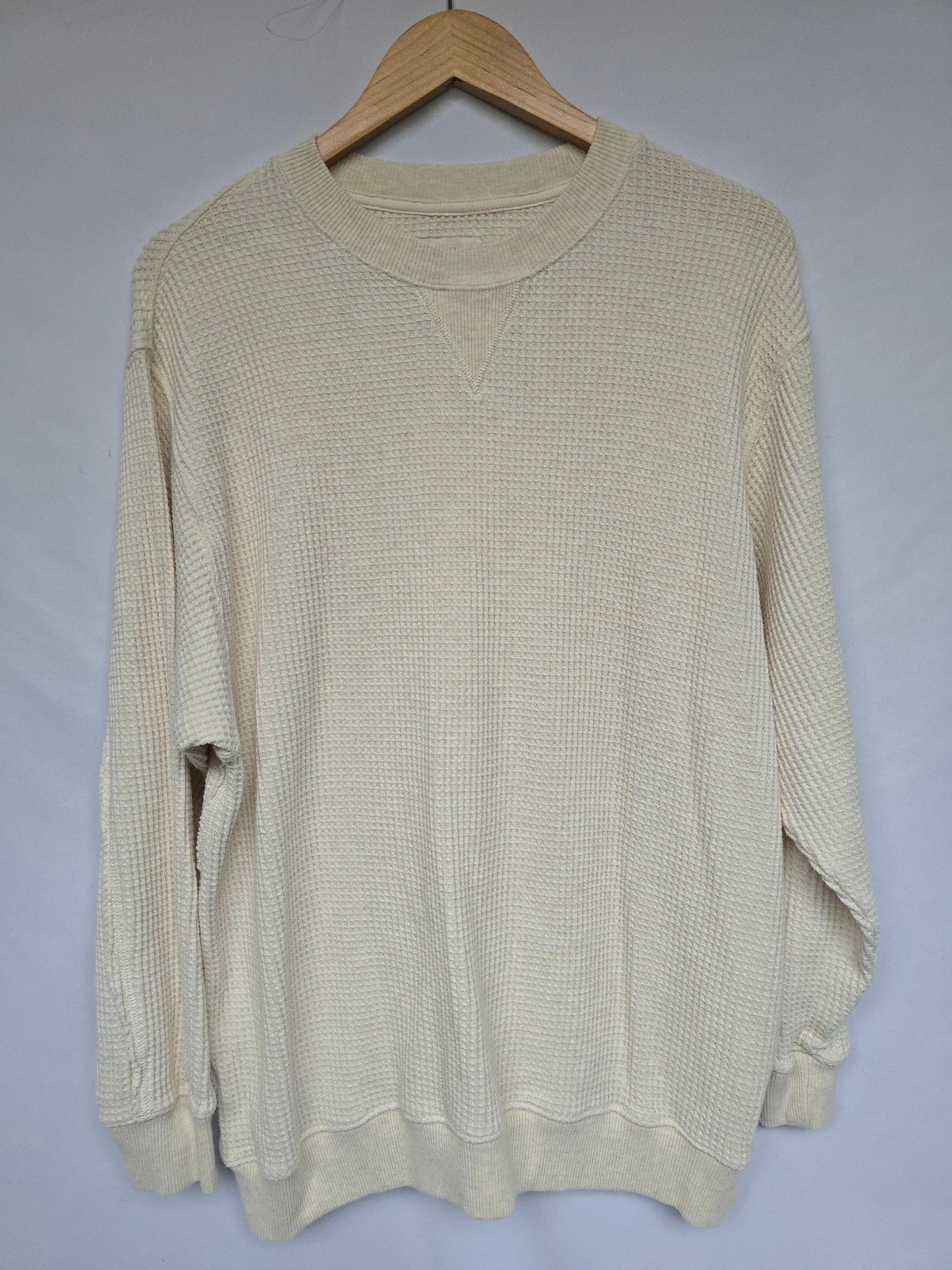 Aerie Oatmeal Waffle Crewneck • Medium
