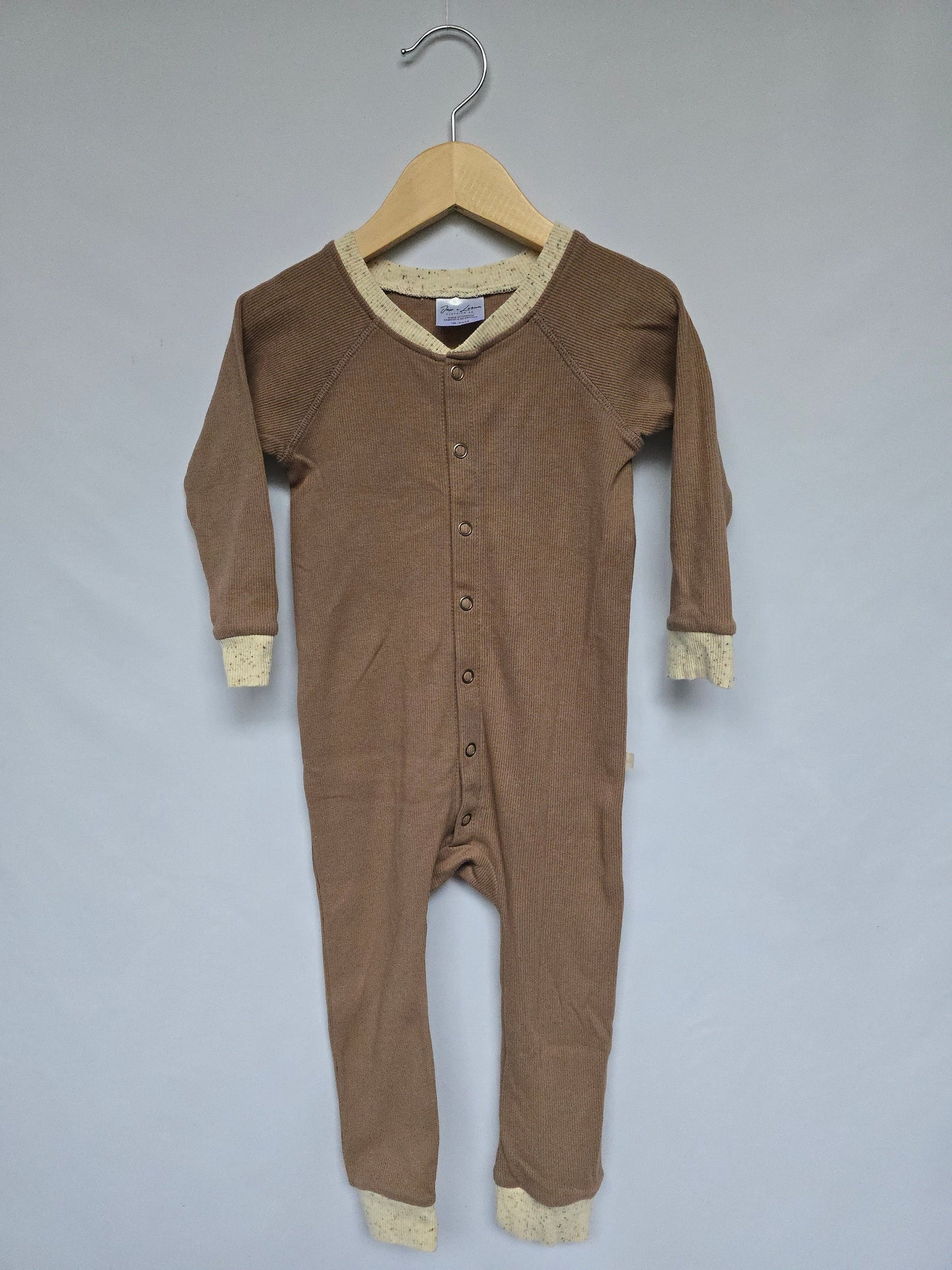 Jax & Lennon Mocha Ribbed Lounge Suit • 18-24 months