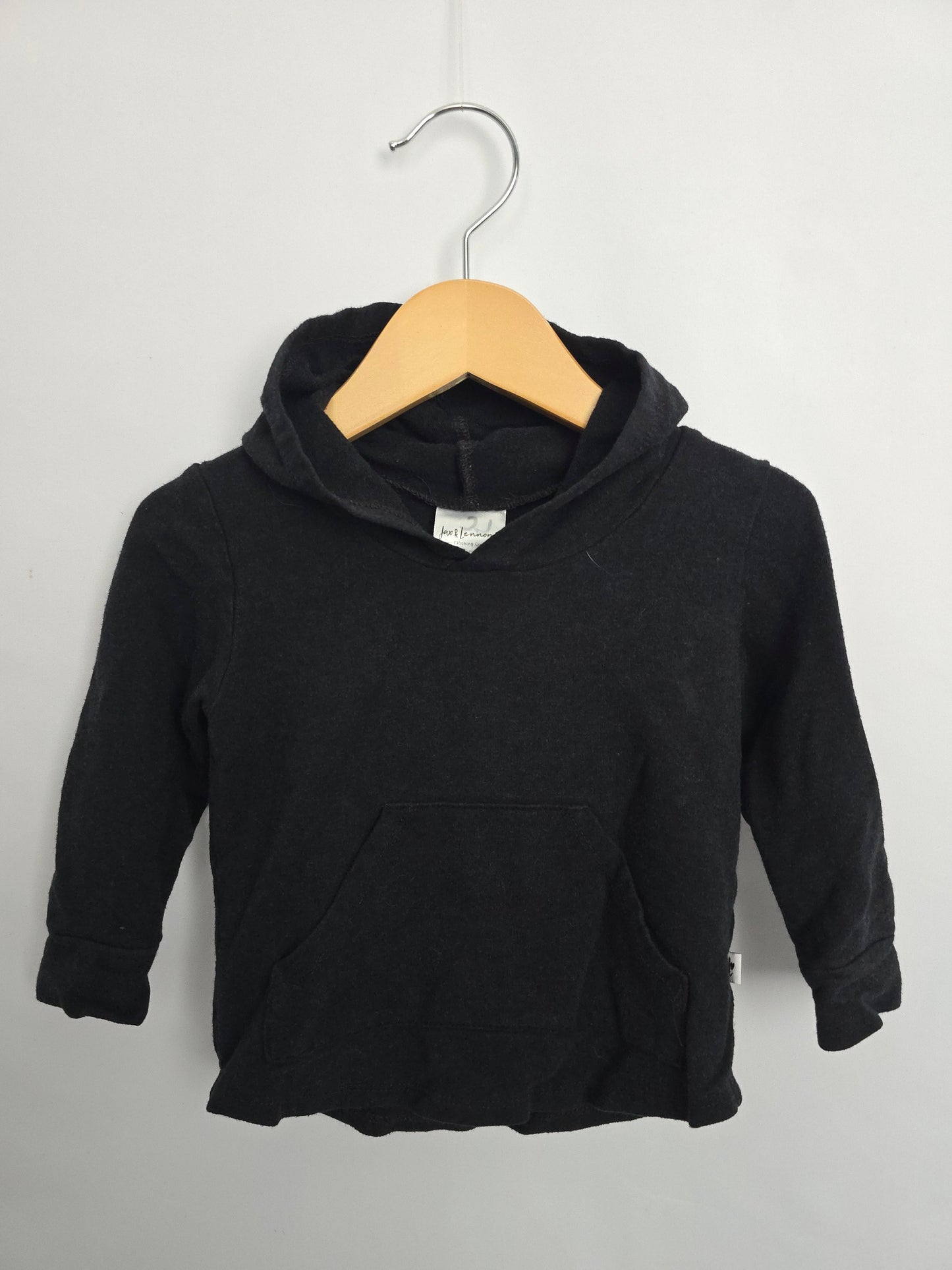 Jax & Lennon Black Terry Hoodie • 6-12 months