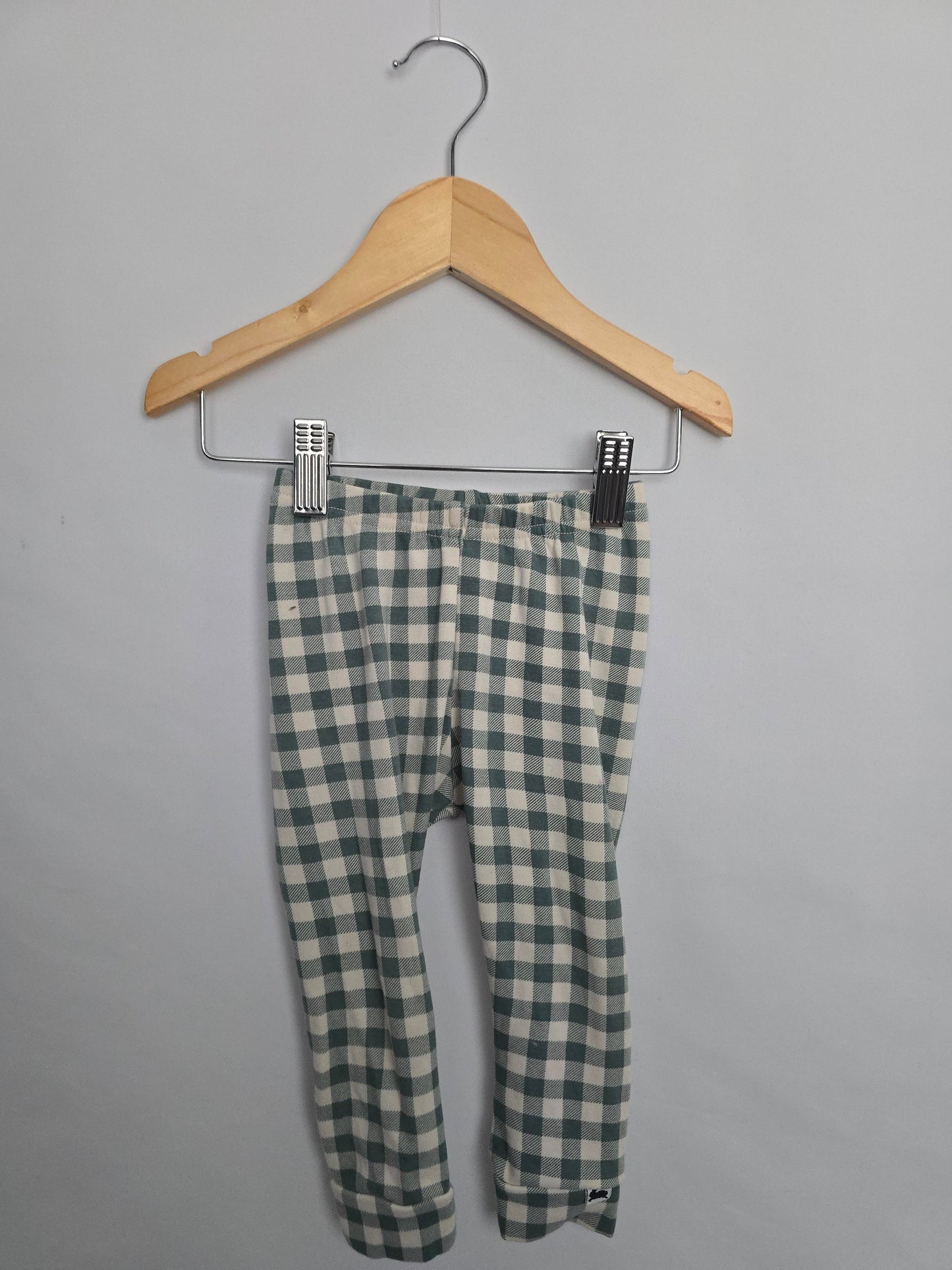 Little & Lively Eucalyptus Gingham Leggings • 9-12 months