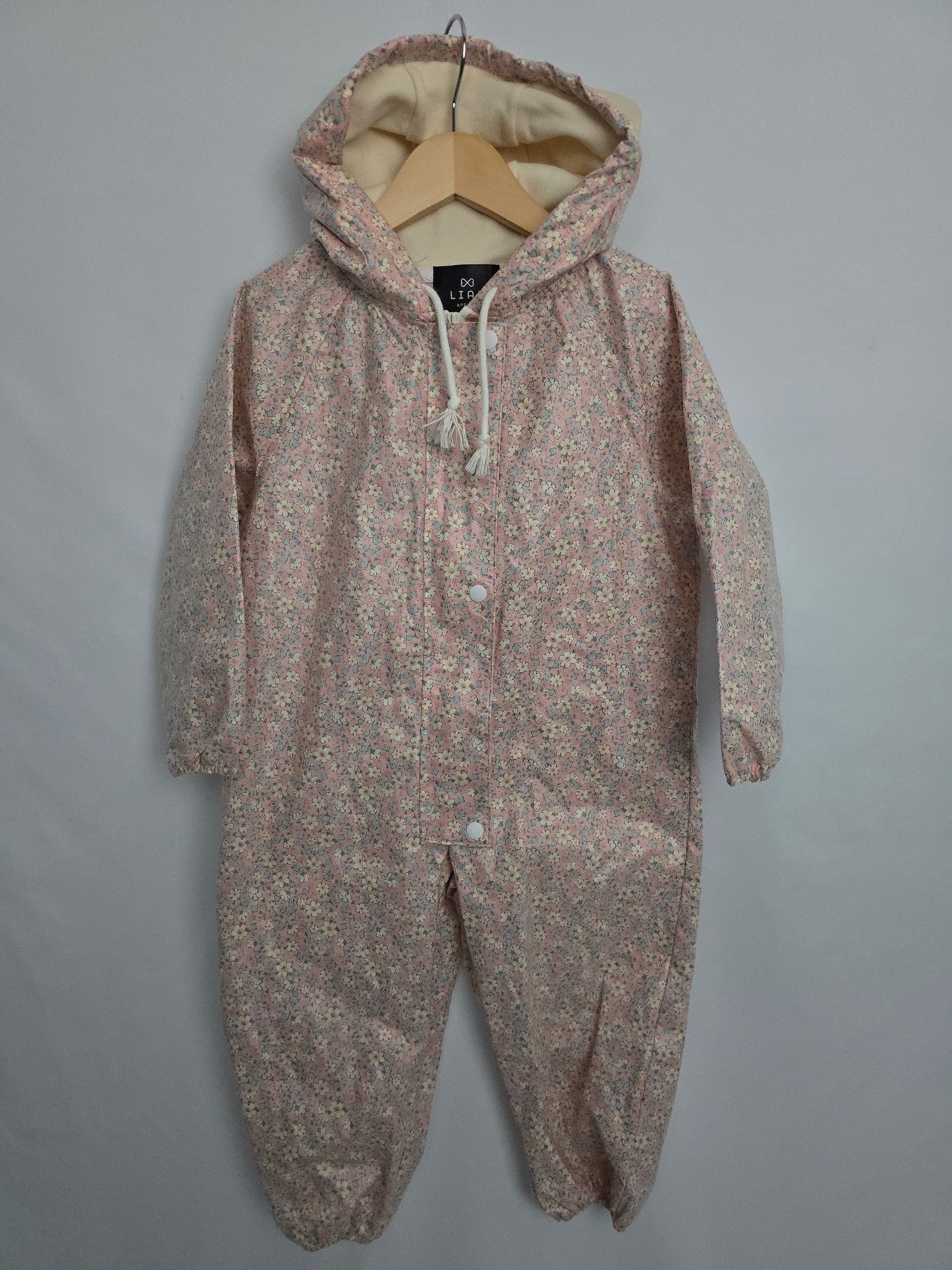 Lian Apparel Pink Floral Rainsuit • 3 years