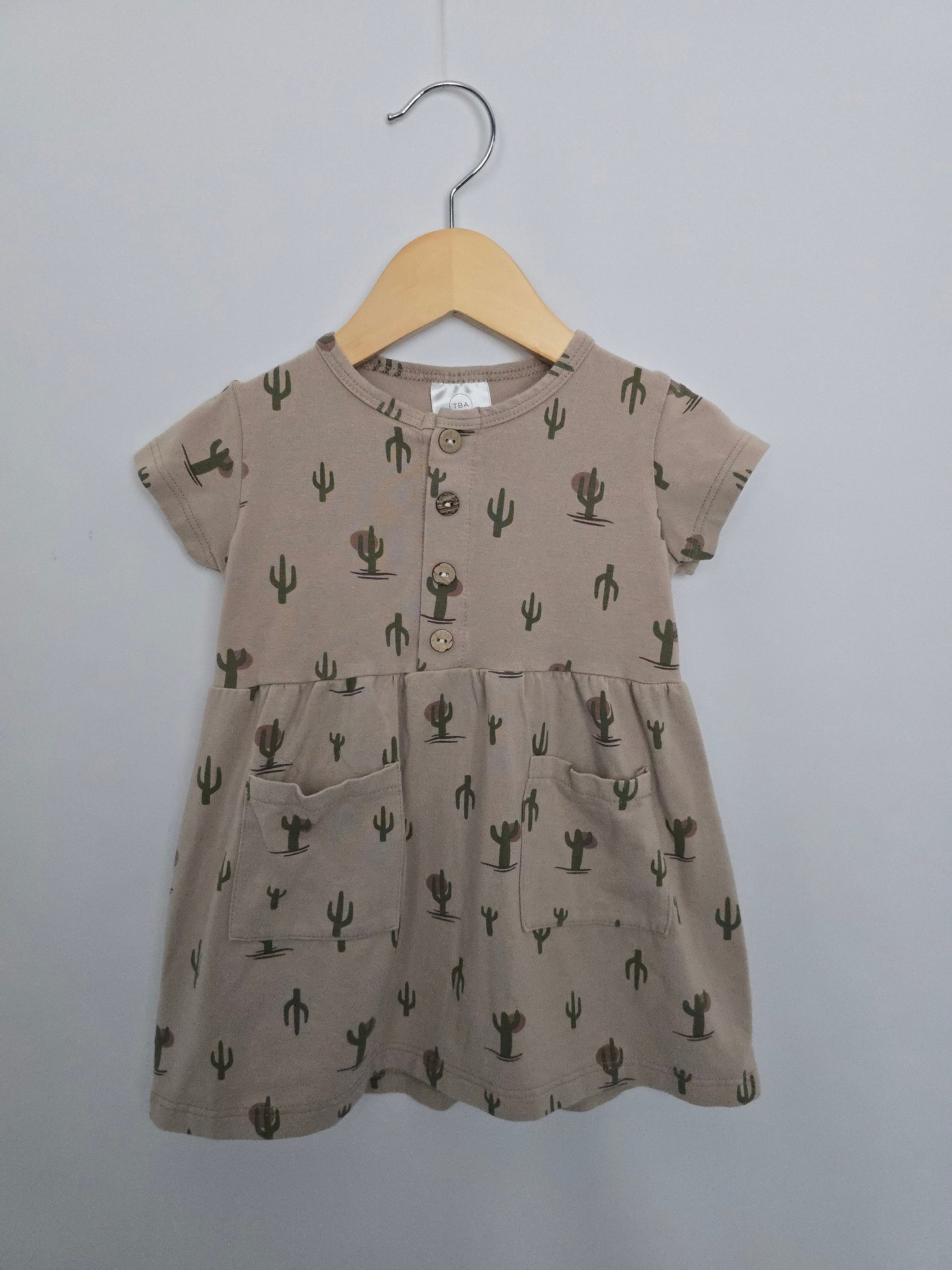 Tiny Button Apparel Cactus Pocket Dress • 1-2 years