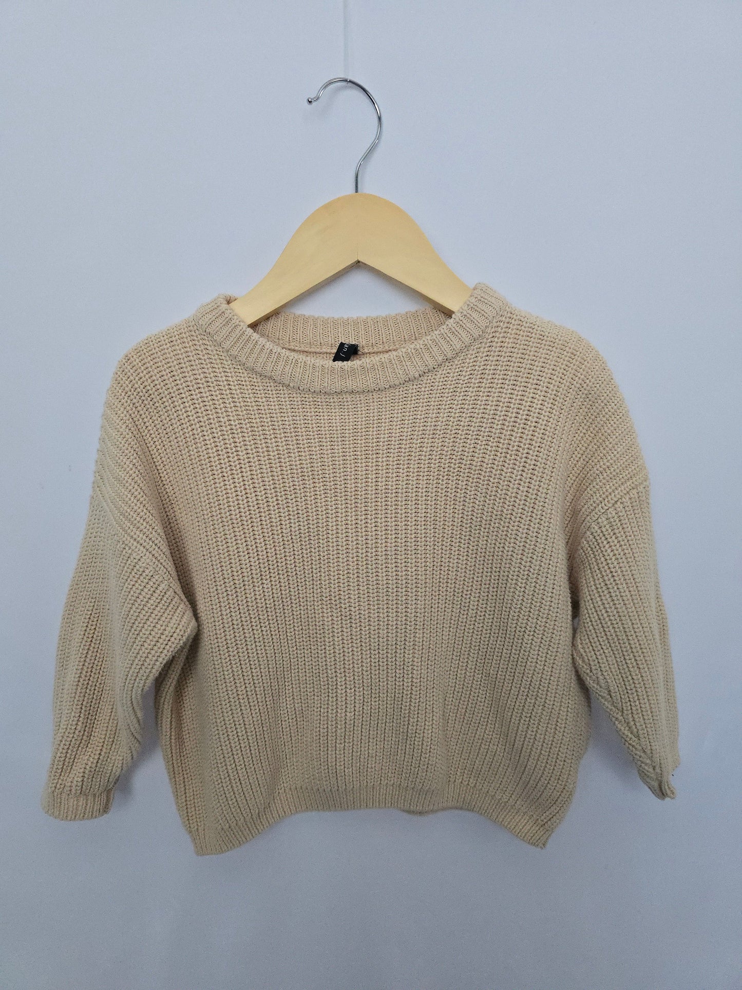 Belan J Cream Knit Oversize Sweater • 12-24 months