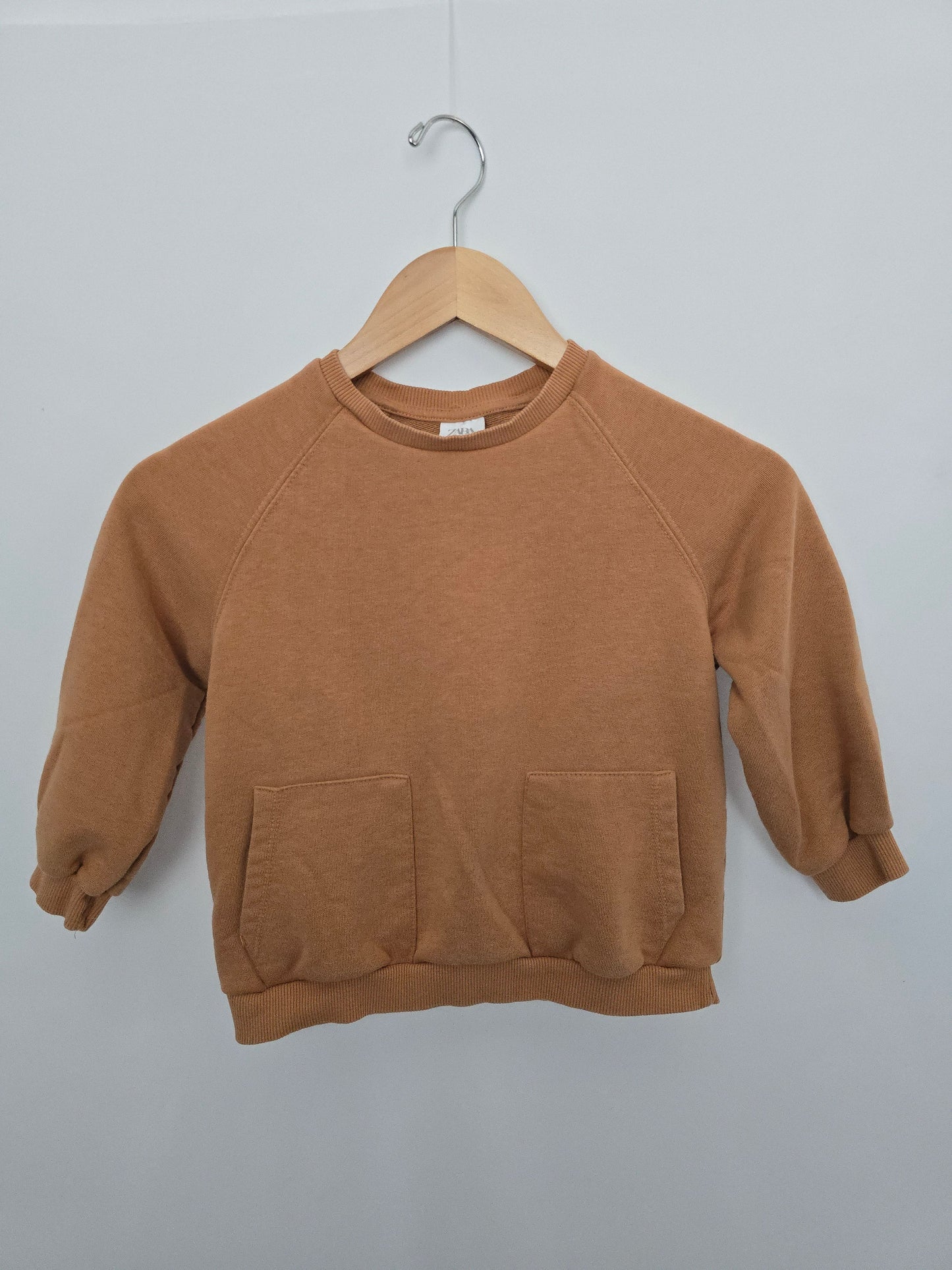 Zara Burnt Orange Oversized Crewneck • 4-5 years