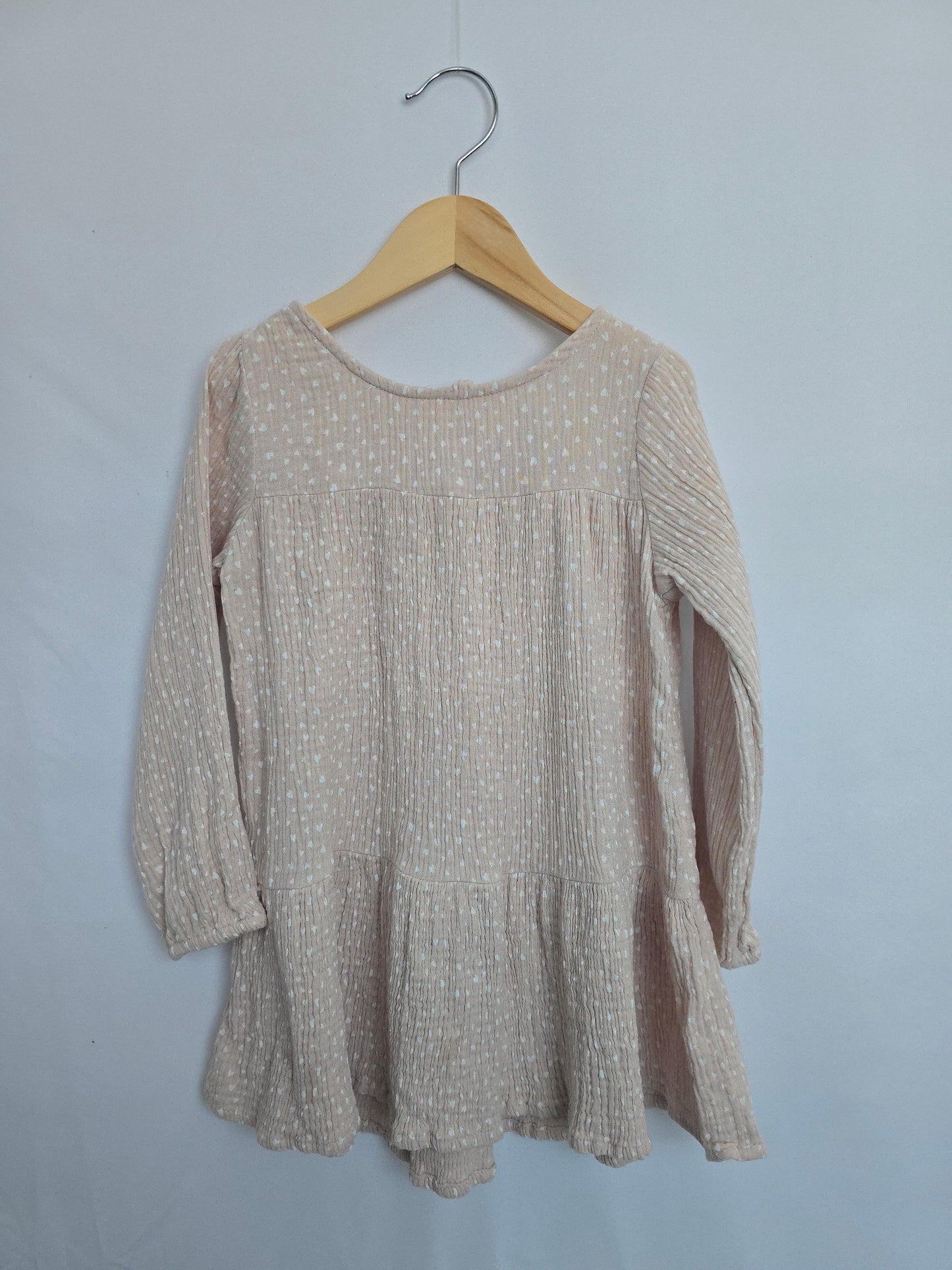H&M Pink Muslin Cotton Heart Dress • 18-24 months