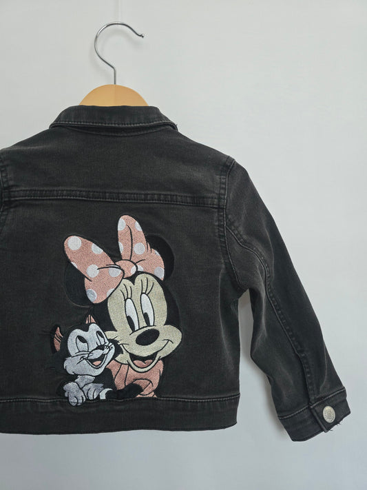 H&M Minnie Mouse Grey Denim Jacket • 2-3 years