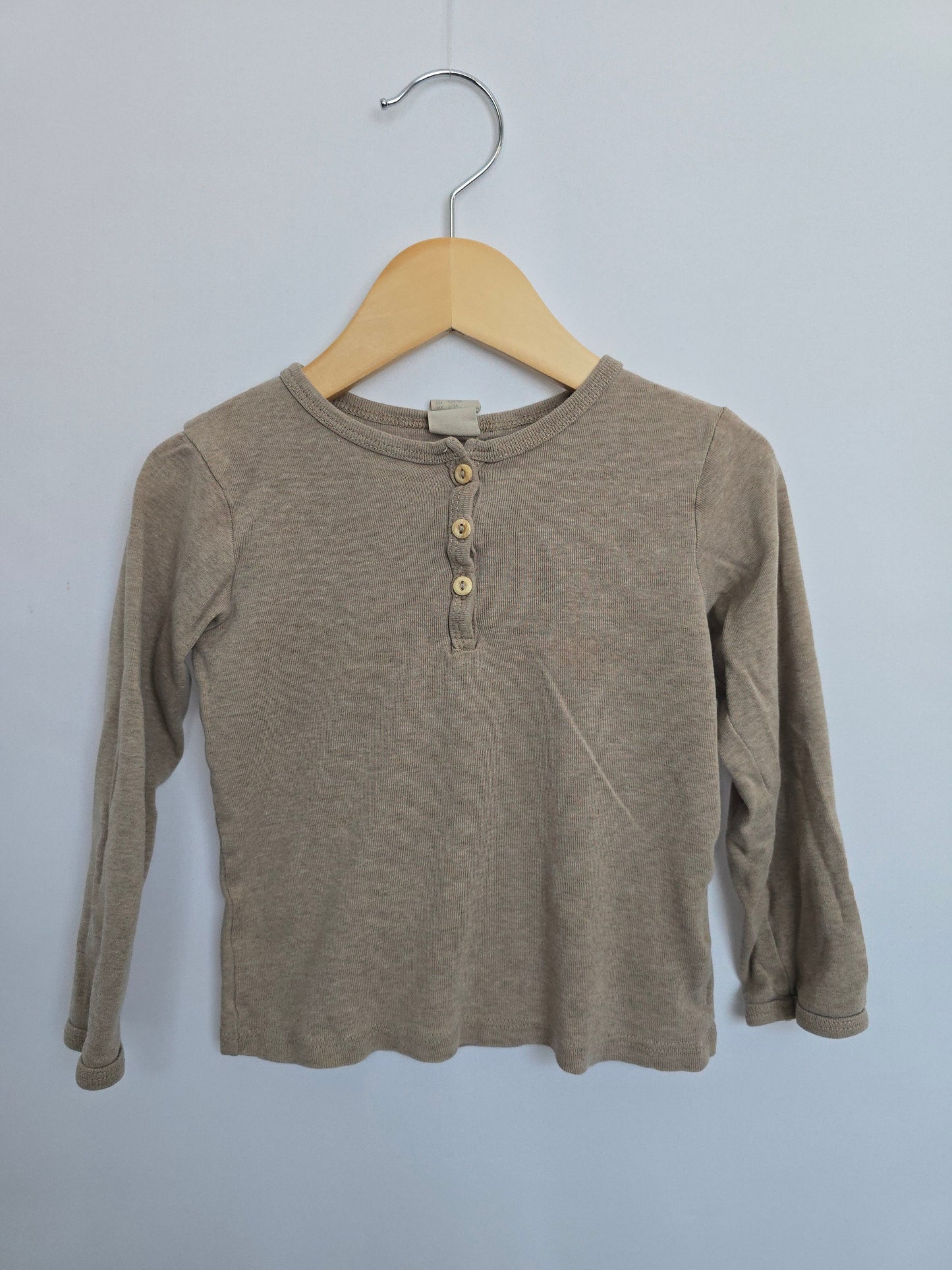 H&M Sand Long Sleeve Shirt • 2-3 years