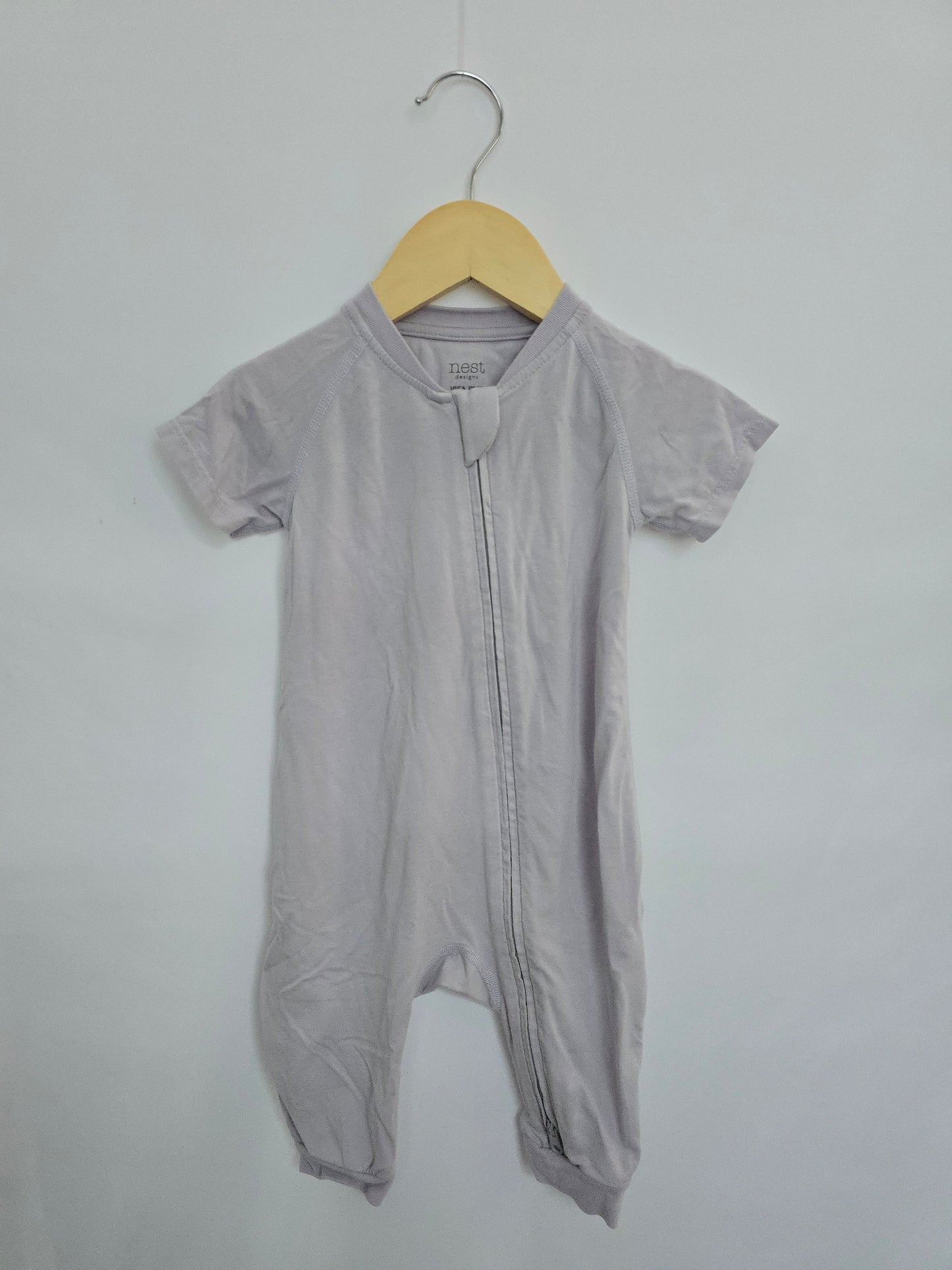 Nest Designs Bamboo Lavender Shorts Romper • 3-6 months
