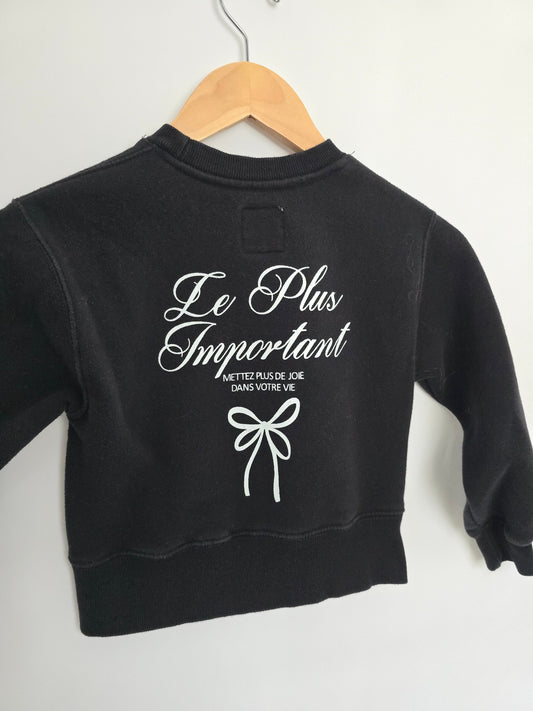 Zara Black Ballet Crewneck • 6-7 years