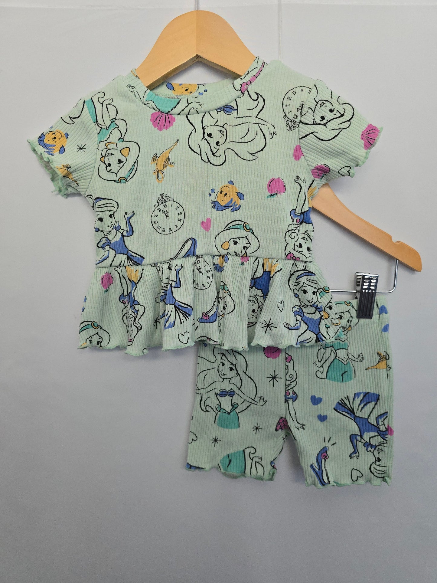 Disney Baby Princesses Peplum Shorts Set • 6 months