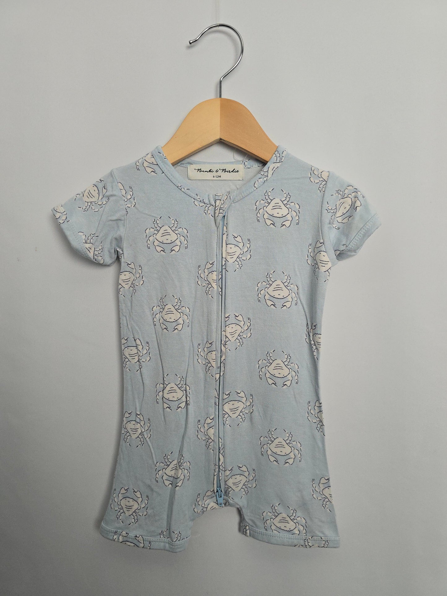 Bambi & Birdie Crabs Shortie Romper • 6-12 months