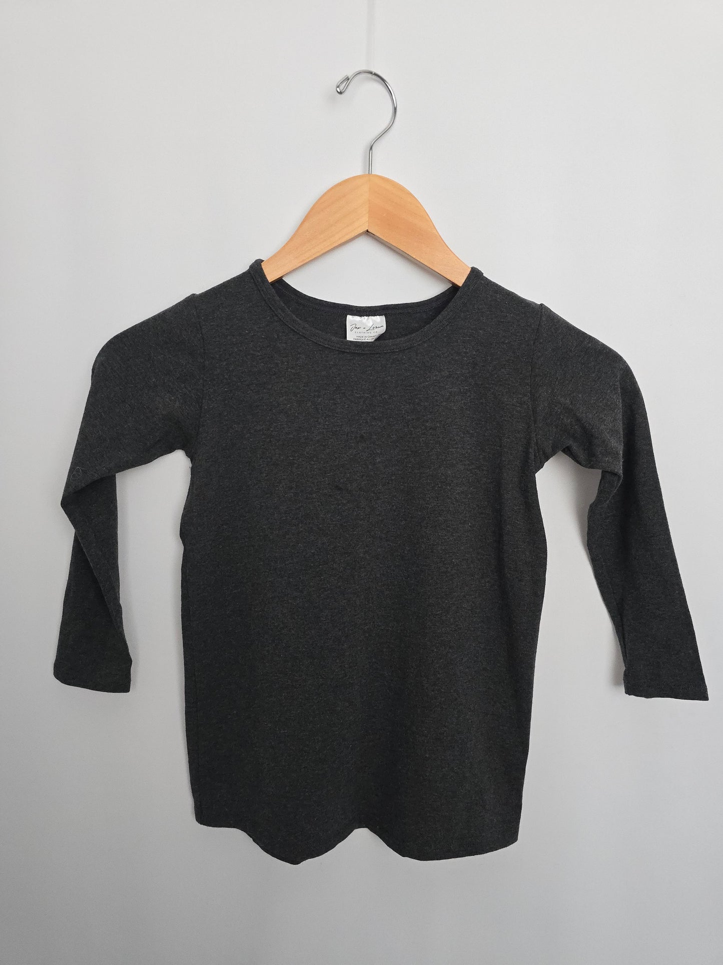 Jax & Lennon Charcoal Long Sleeve Top • 6-7 years