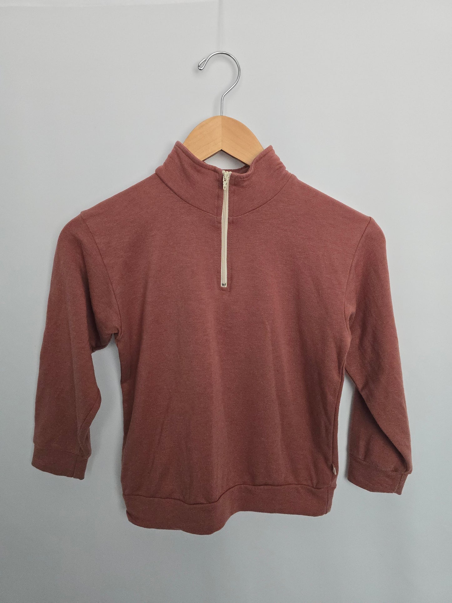 Jax & Lennon Rose Dust 1/4 Zip Crewneck • 5-6 years