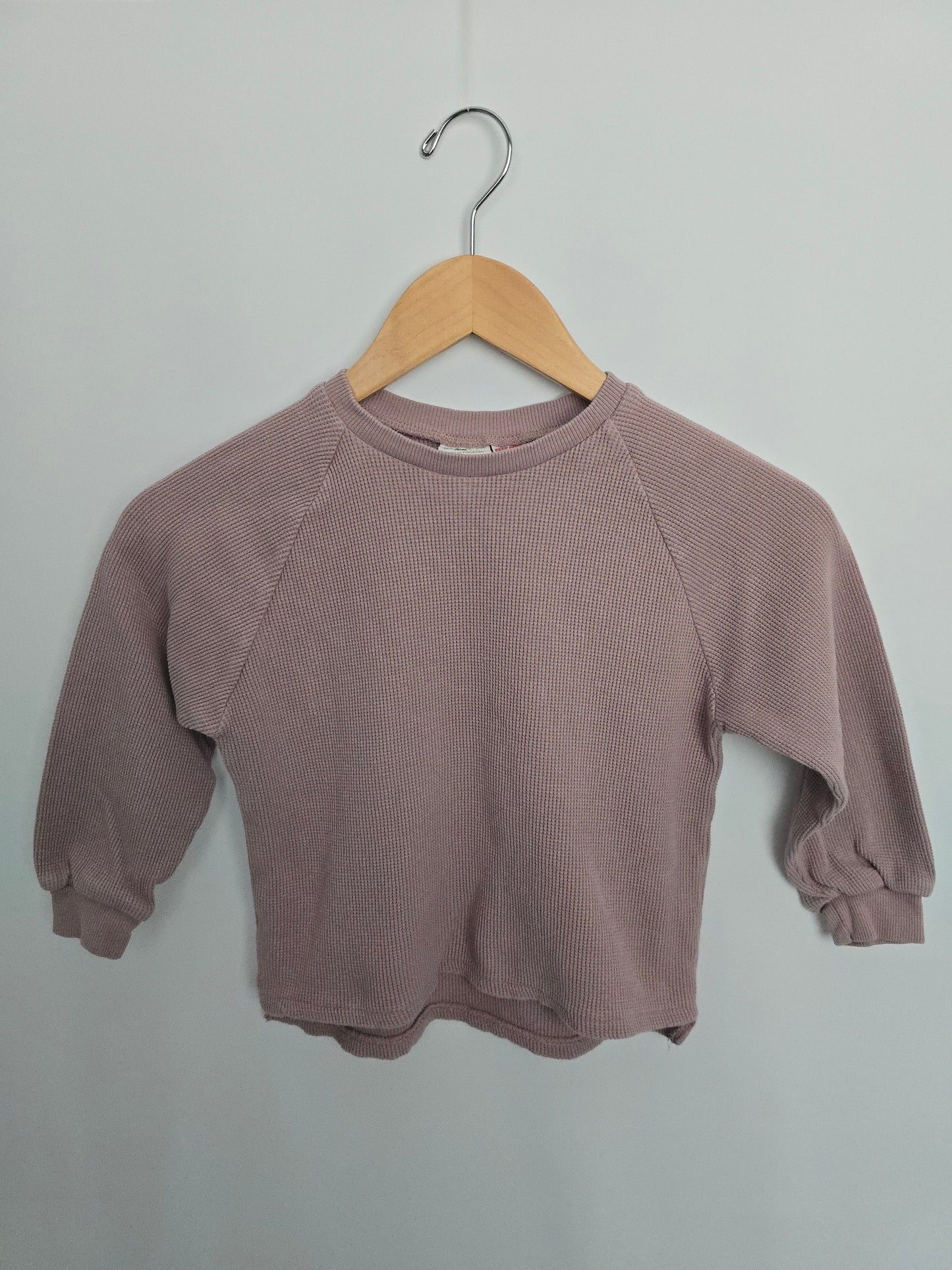 Zara Plum Waffle Long Sleeve Shirt • 5-6 years