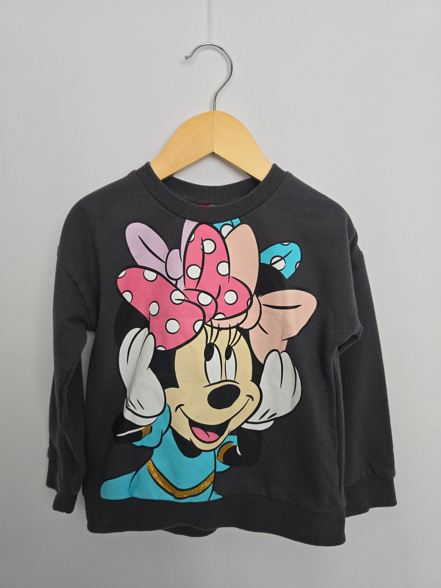 Disney Minnie Mouse Grey Crew • 4 years
