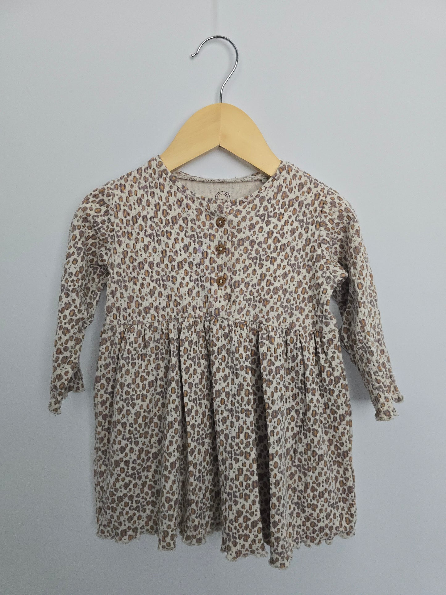 Next Leopard Ribbed Dress • 12-18 months