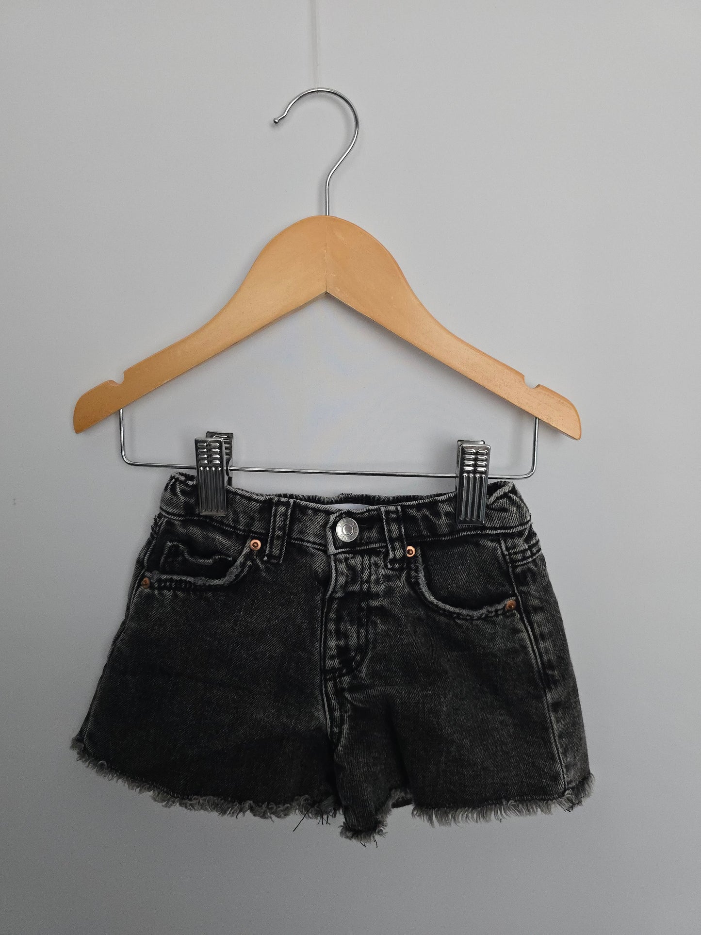 Zara Grey Cut Off Denim Shorts • 12-18 months