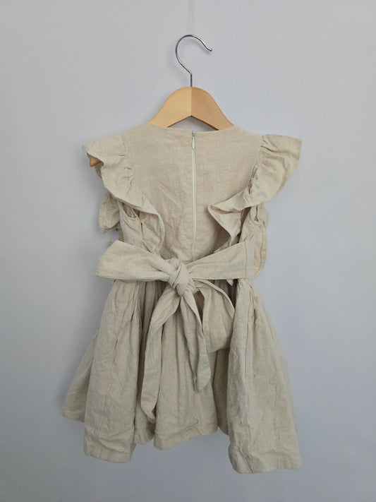 Oakley Rae Handmade Bone Ruffle Dress • 2 years