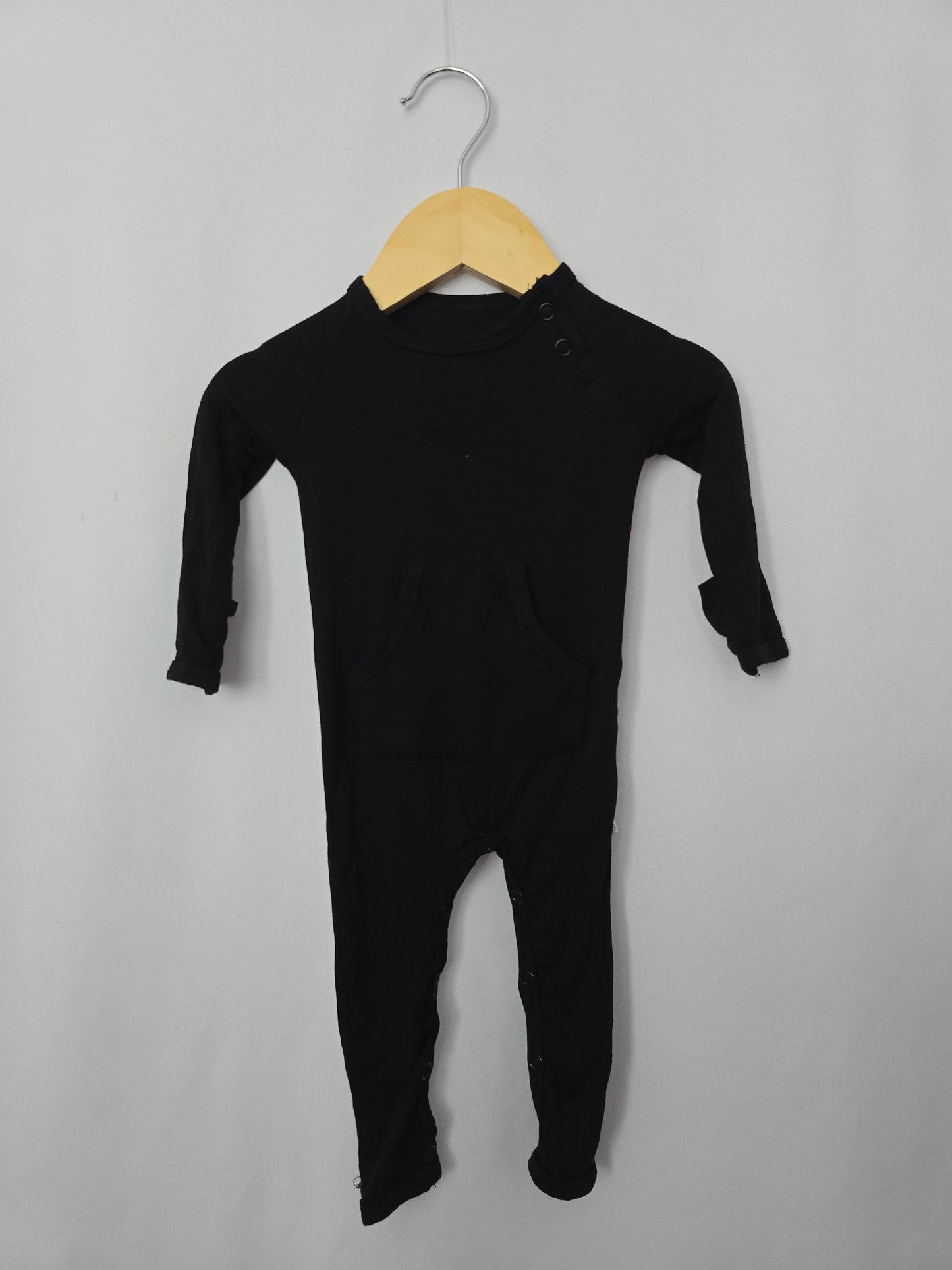 Luca Elle Black Pocket Snap Romper • 0-3 months