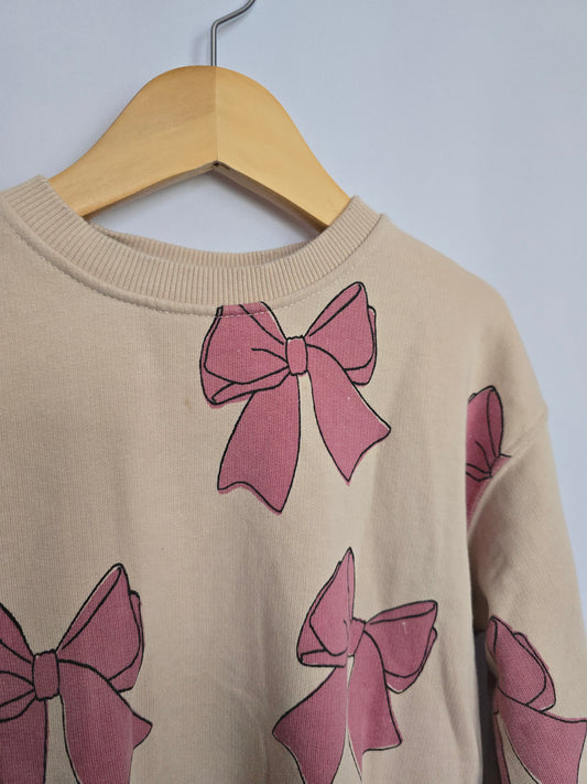 Zara Pink Bows Crewneck *stains* • 5 years
