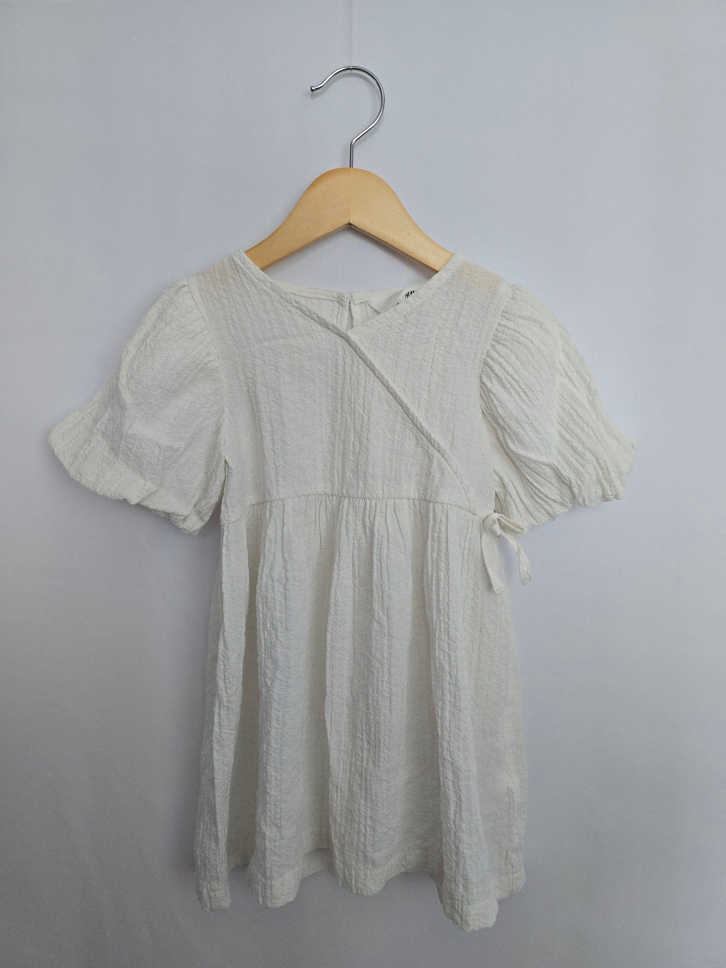 H&M Off White Textured Wrap Dress • 18-24 months