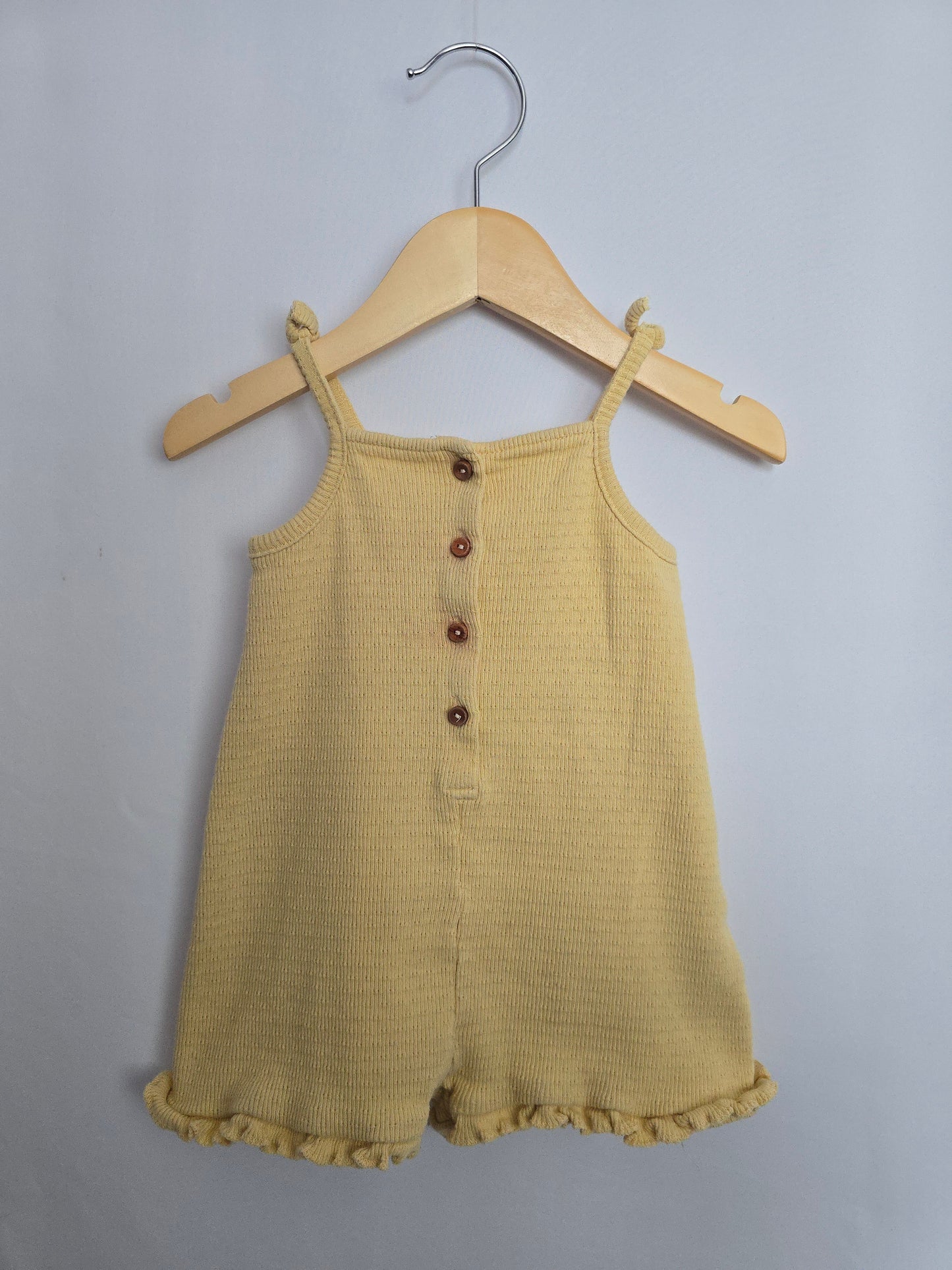 Zara Butter Cream Button Romper • 18 months