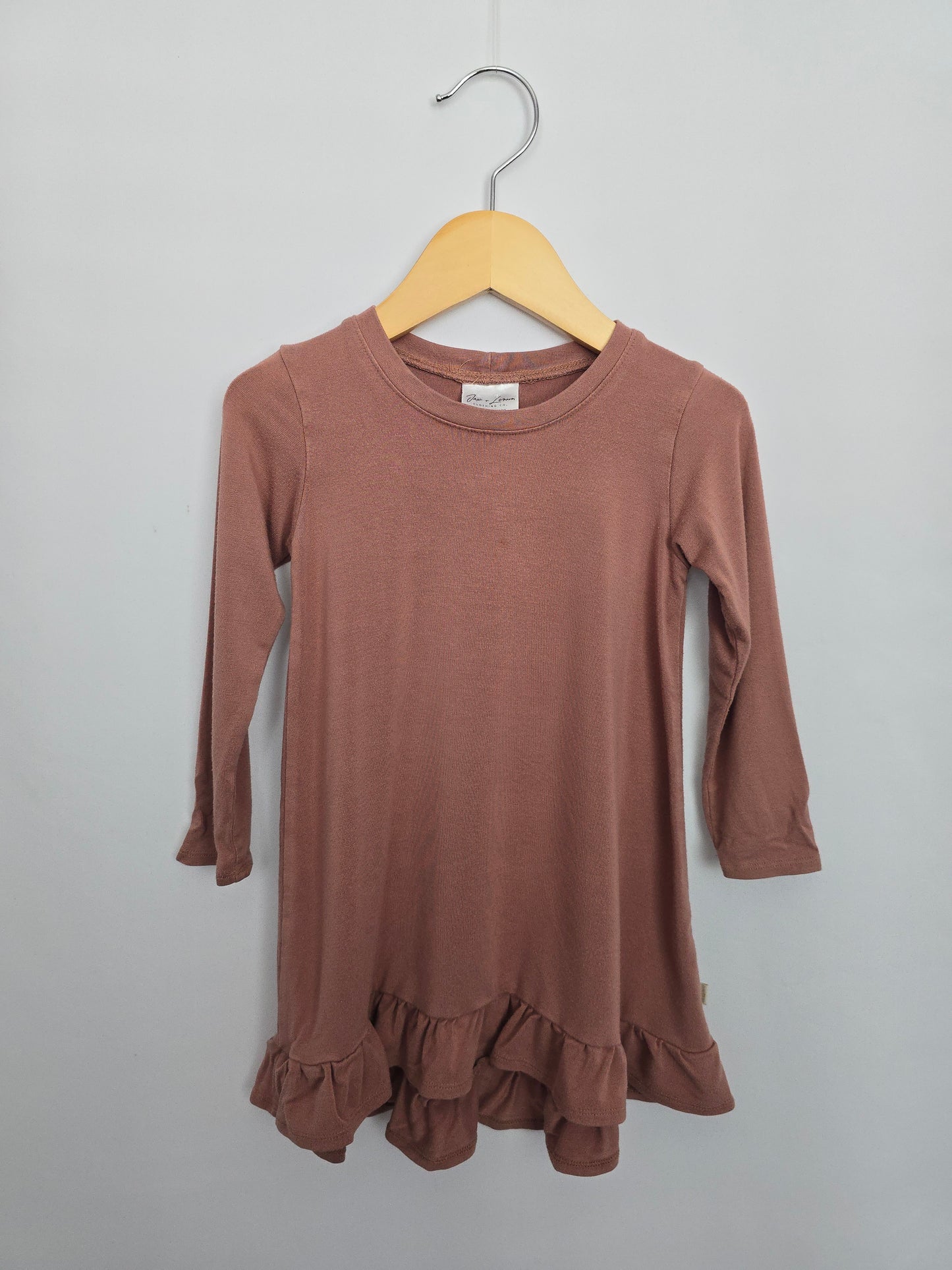 Jax & Lennon Rose Clay Ruffle Dress *stain* • 18-24 months