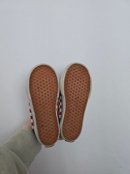 Vans Red Checkered Velcro Sneakers • 10C