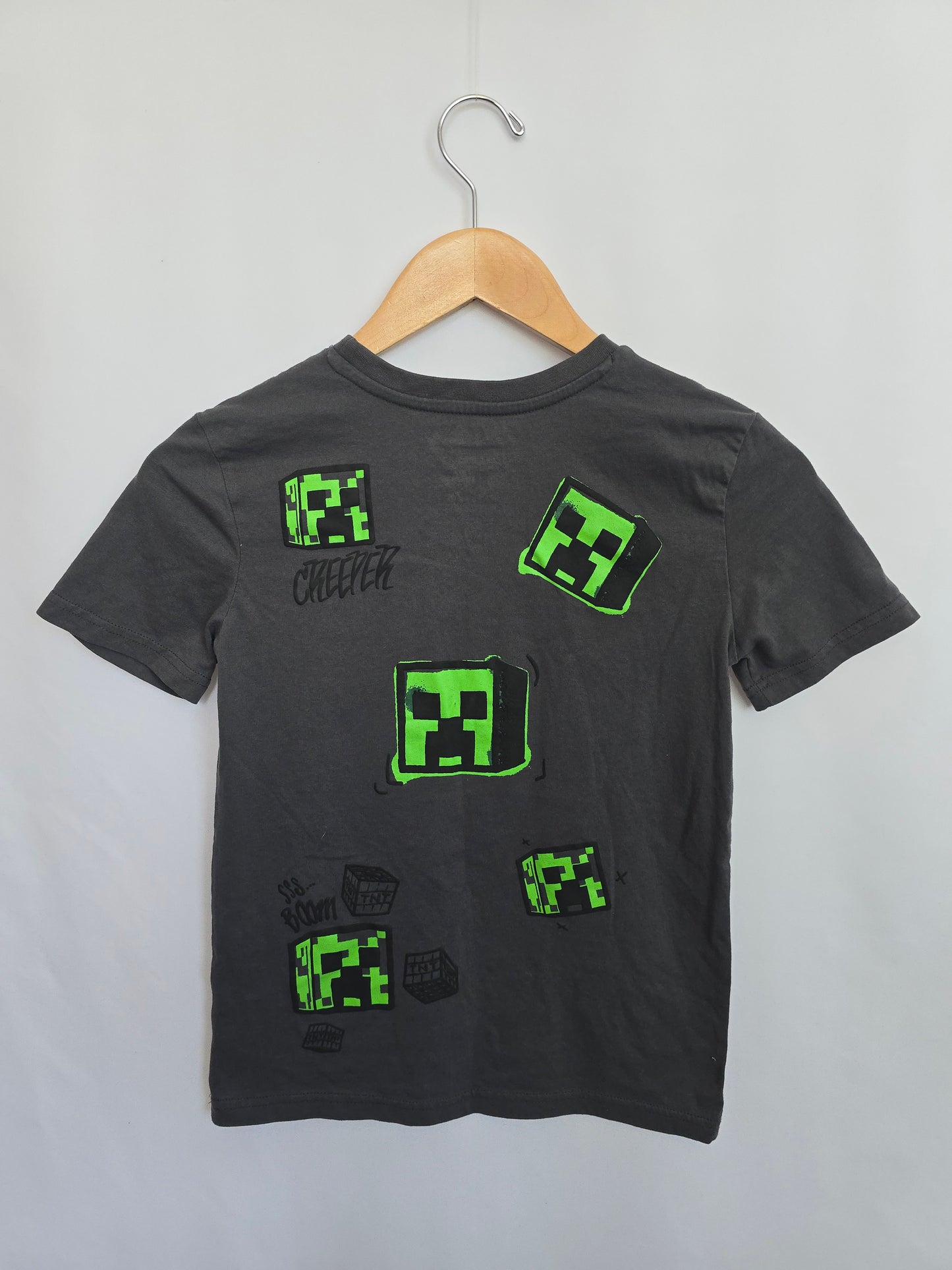 Minecraft Graphic Grey Tee • 7-8 years
