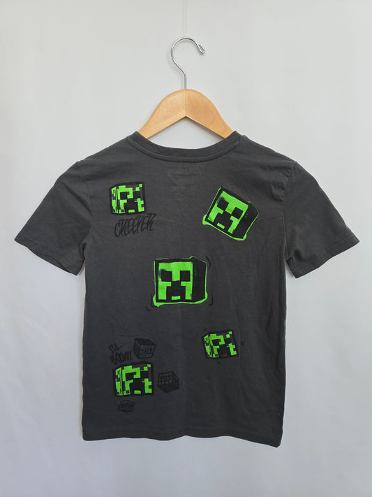 Minecraft Graphic Grey Tee • 7-8 years