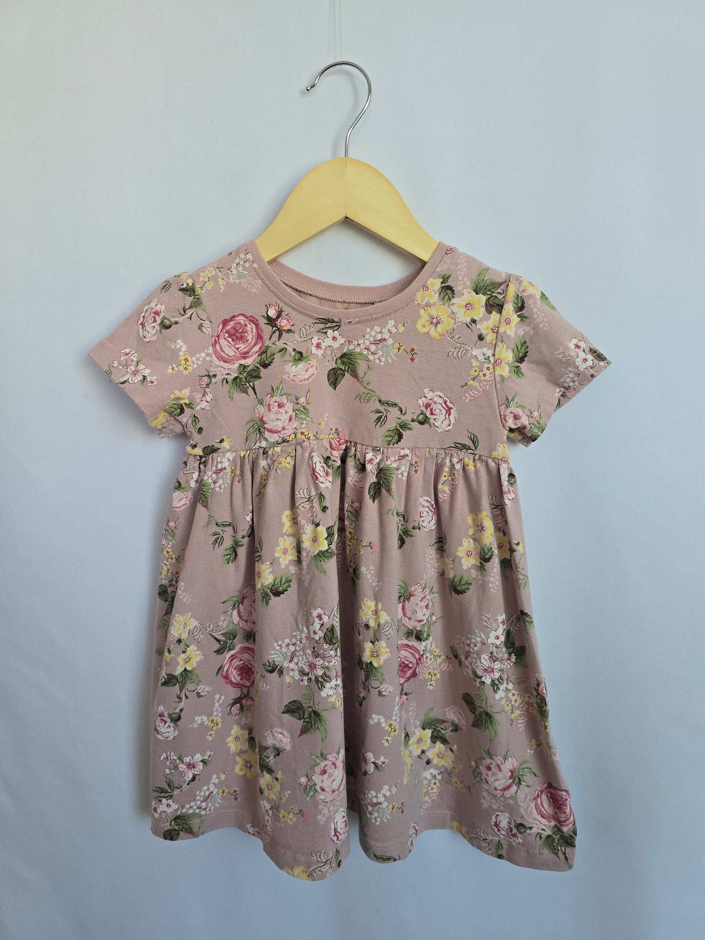 Next Blush Floral Babydoll Dress • 18-24 months