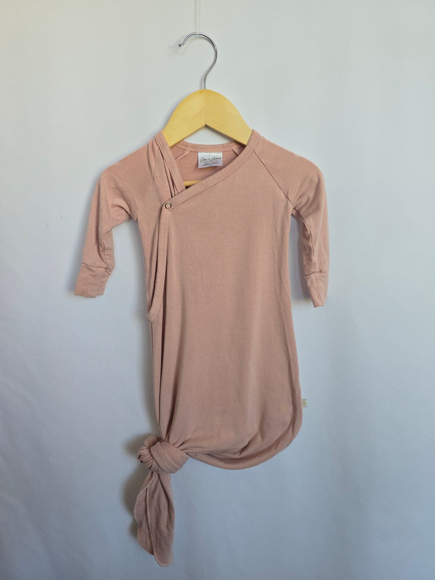 Jax & Lennon Blush Knotted Gown • Newborn